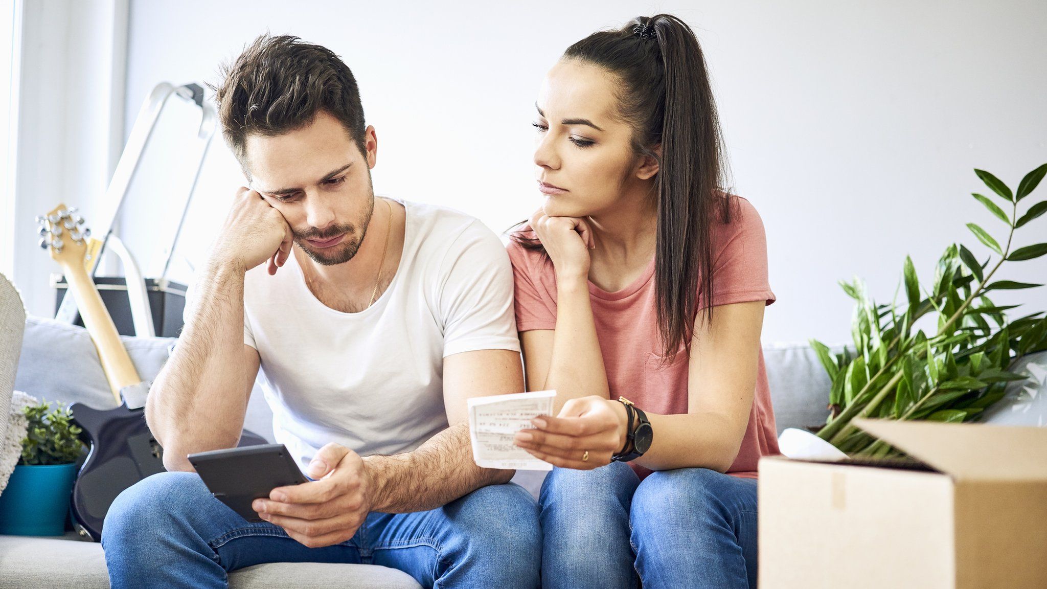 Stock image of couple in a new flat