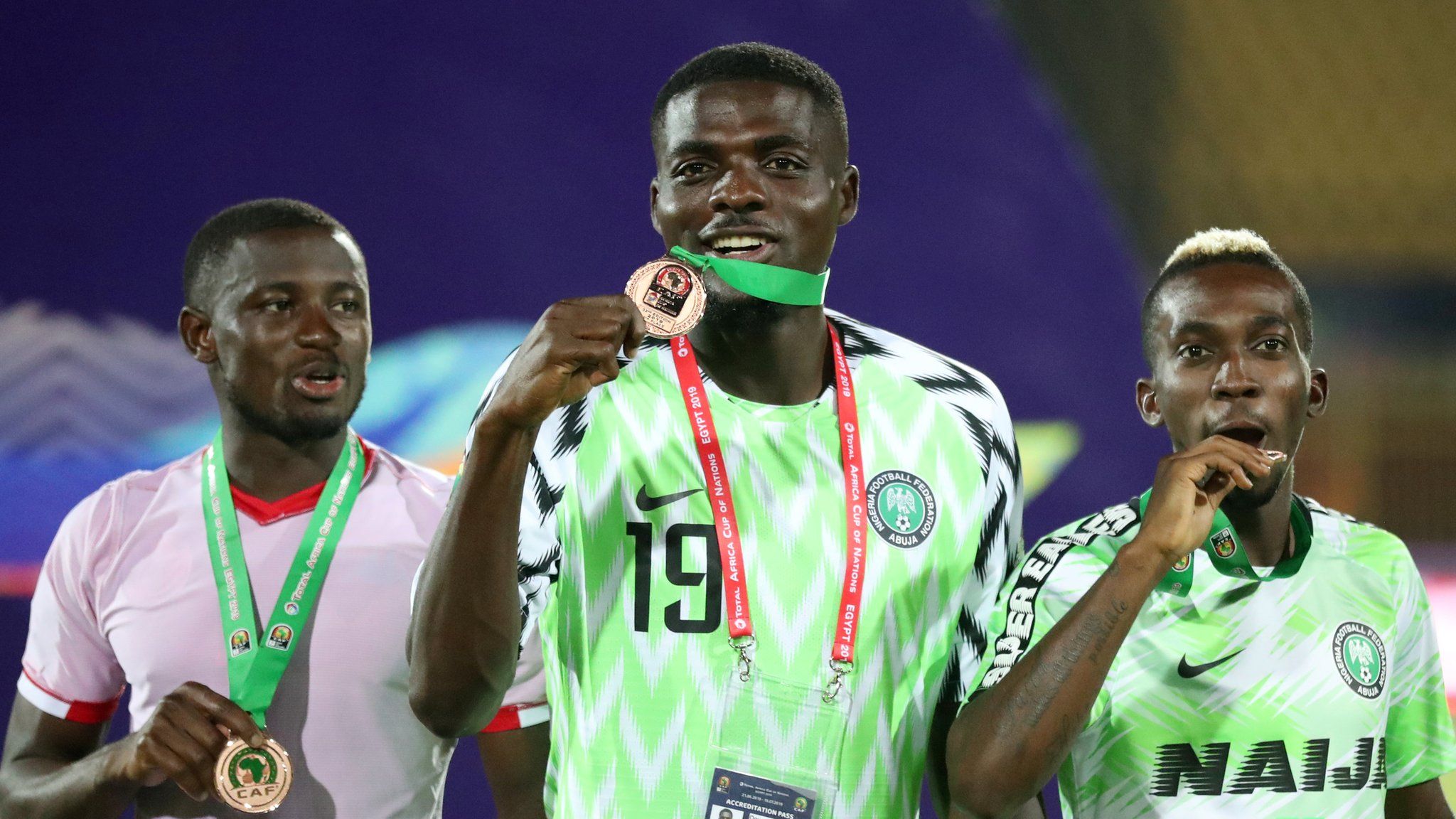 Nigeria players with medals