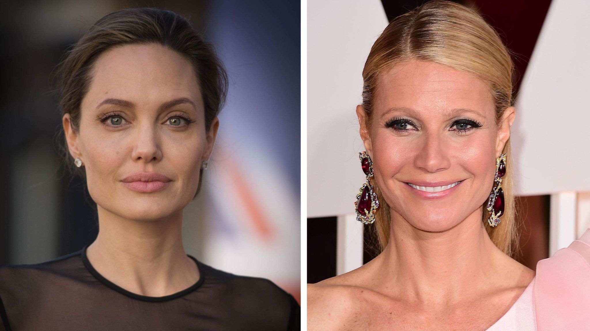 Undated file photos of Angelina Jolie (left) and Gwyneth Paltrow who are the latest actresses to accuse film producer Harvey Weinstein of sexual harassment.