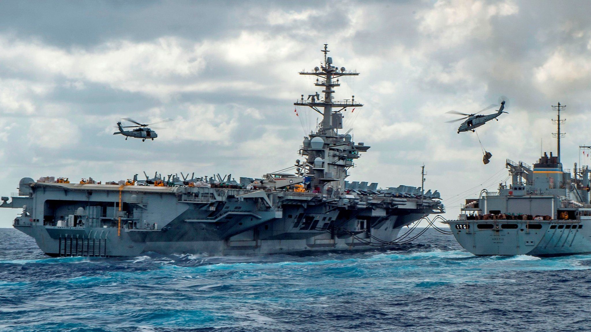 The USS Abraham Lincoln is seen in a handout picture