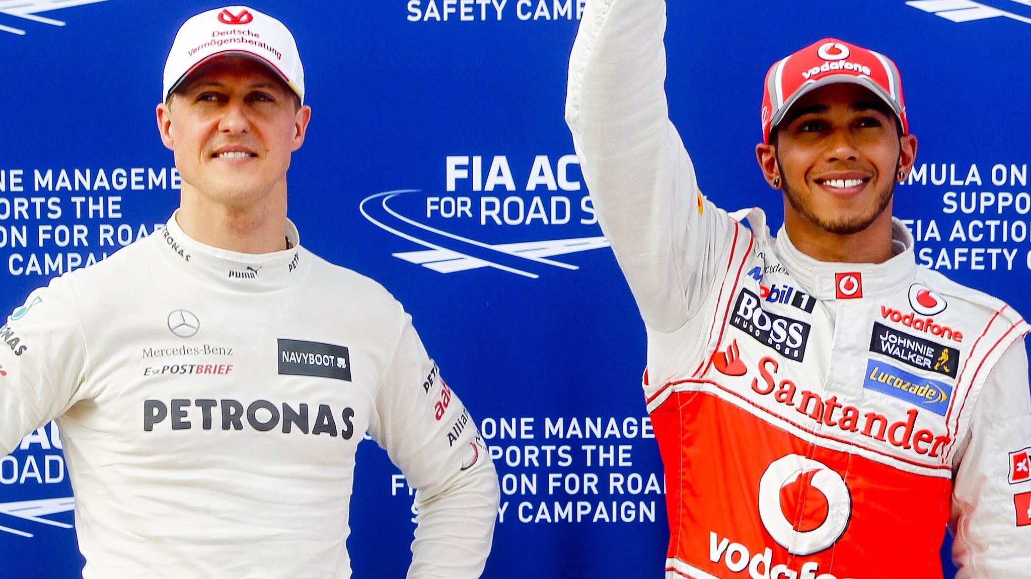 Michael Schumacher and Lewis Hamilton in 2012