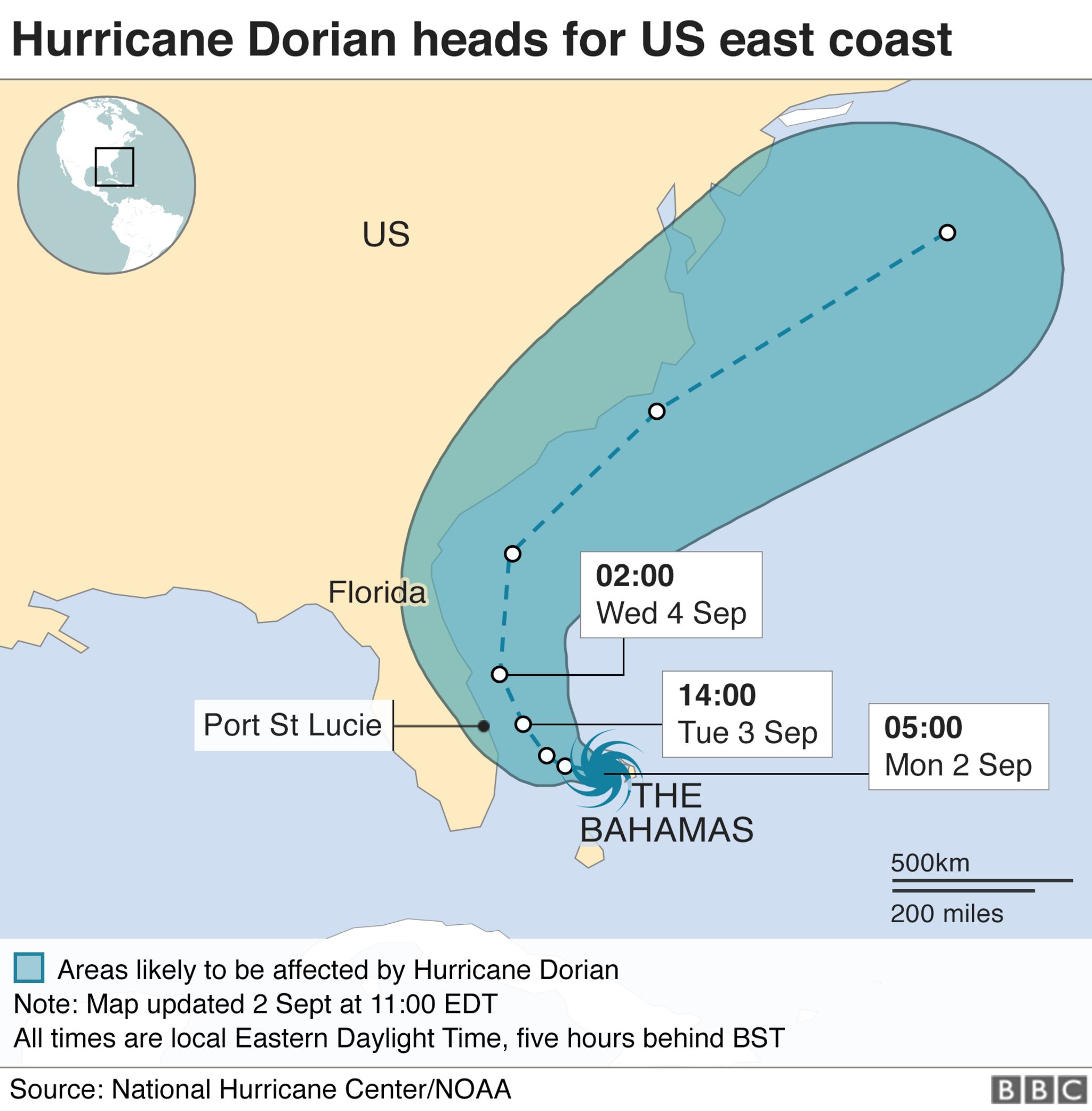 Hurricane Dorian: Bahamas battered by 'monster' storm - BBC News