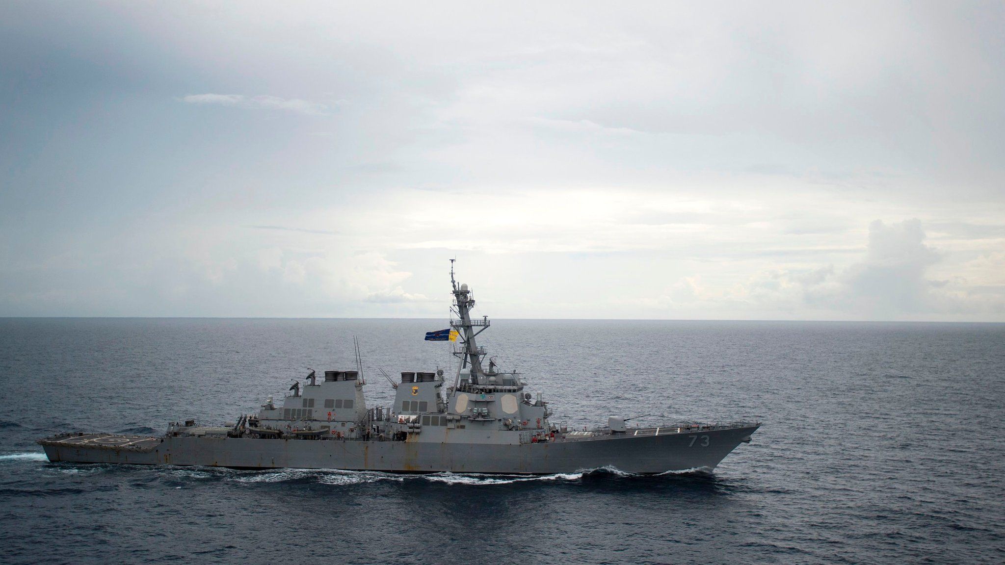 The USS Decatur seen in the South China Sea in October 2016