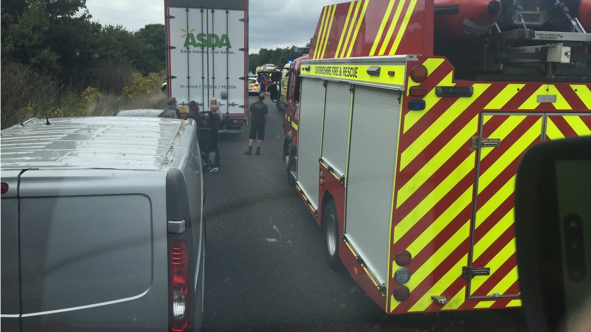 Emergency vehicles at A34 collision
