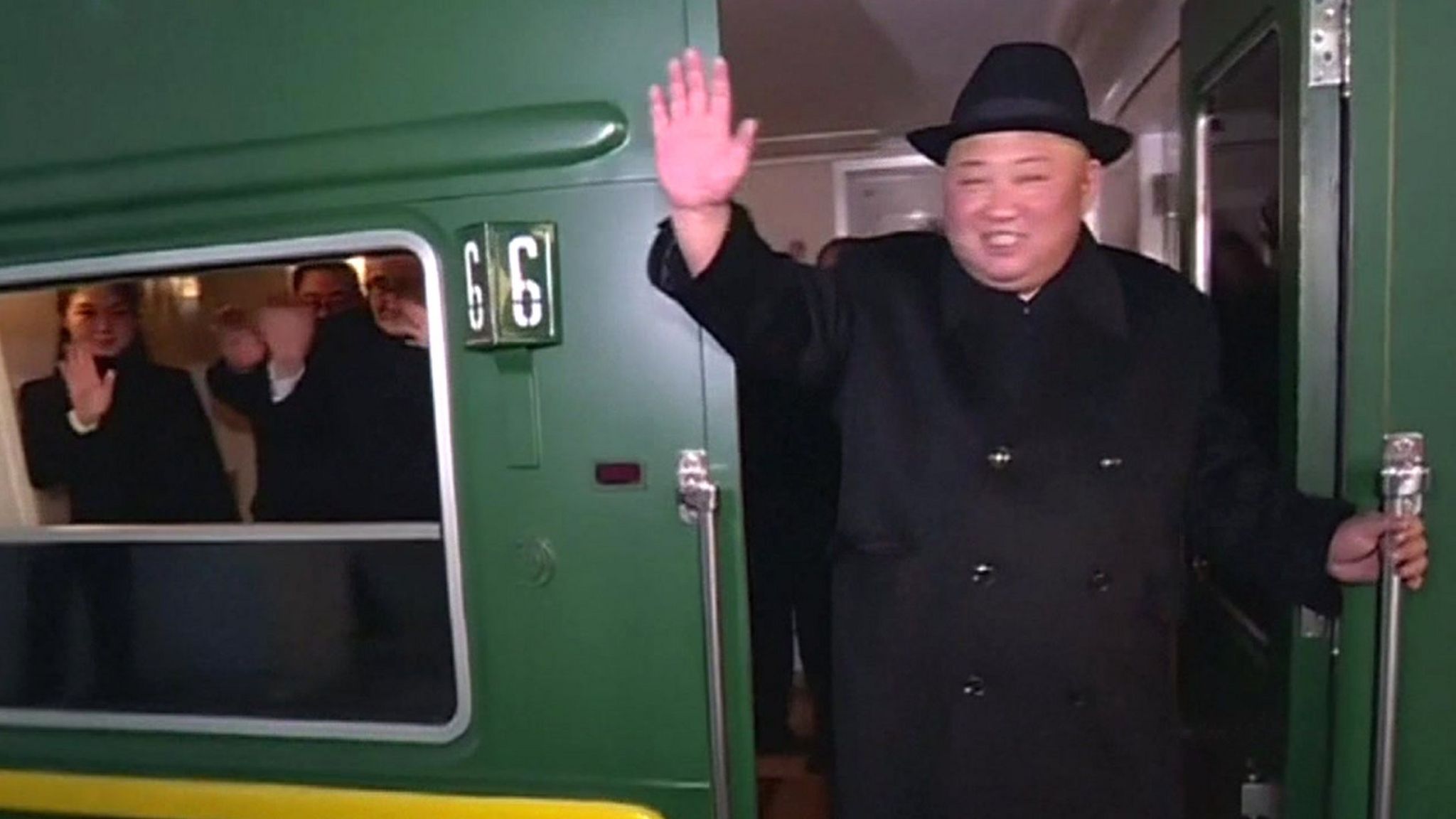 Kim Jong-un on train