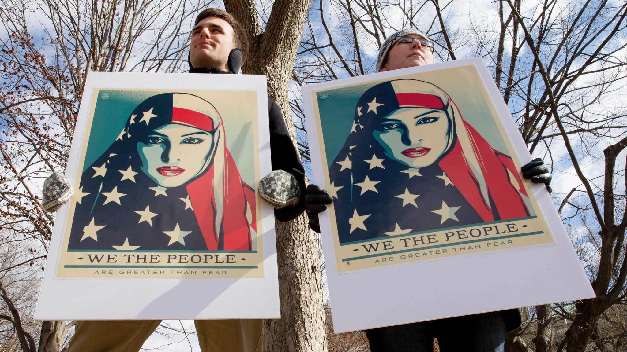 Demonstrators gather near The White House to protest President Donald Trump's travel ban on March 11, 2017 in Washington