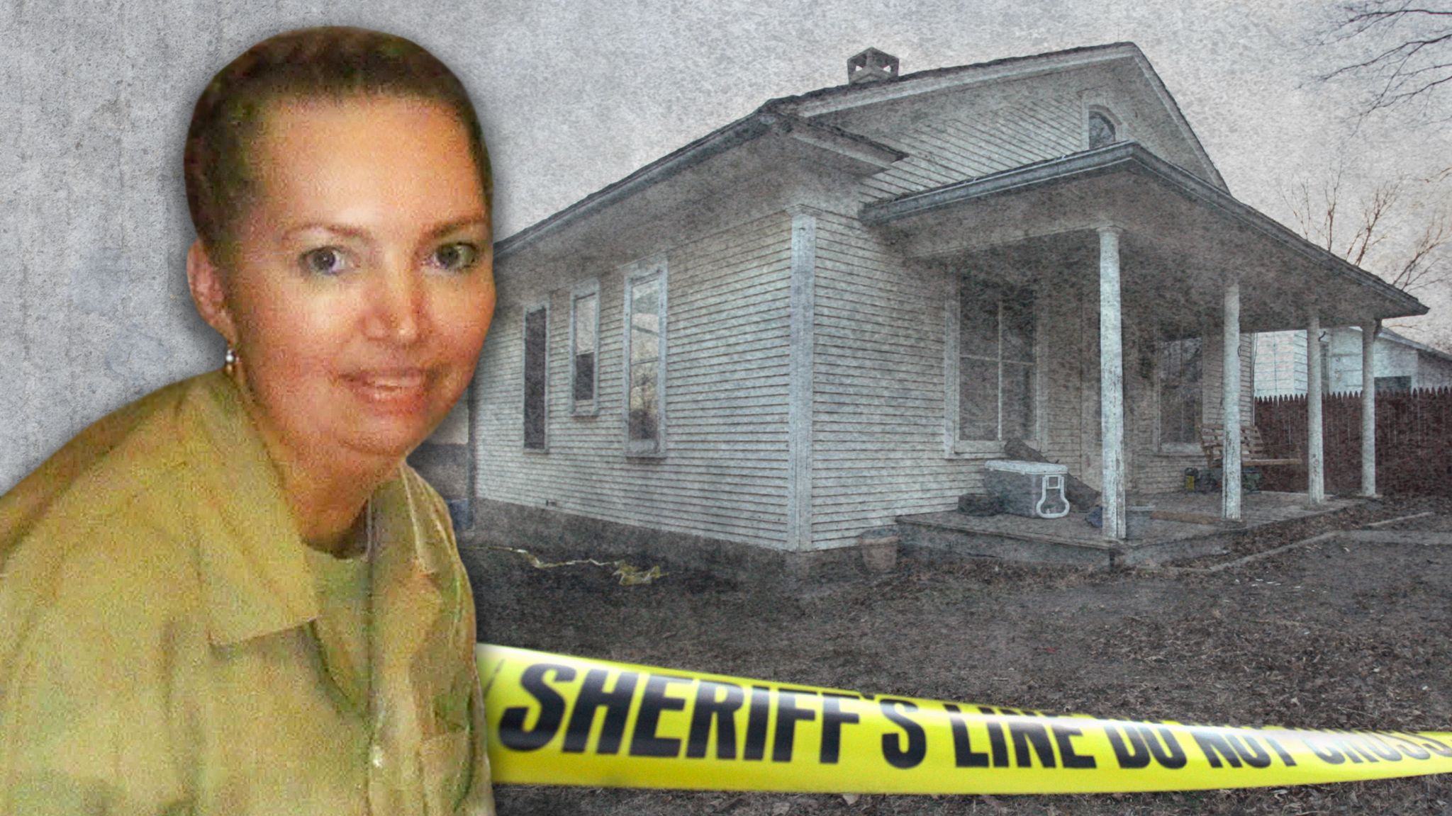 Lisa Montgomery with (behind) the home of Bobbi Jo Stinnett, Skidmore, Missouri, US