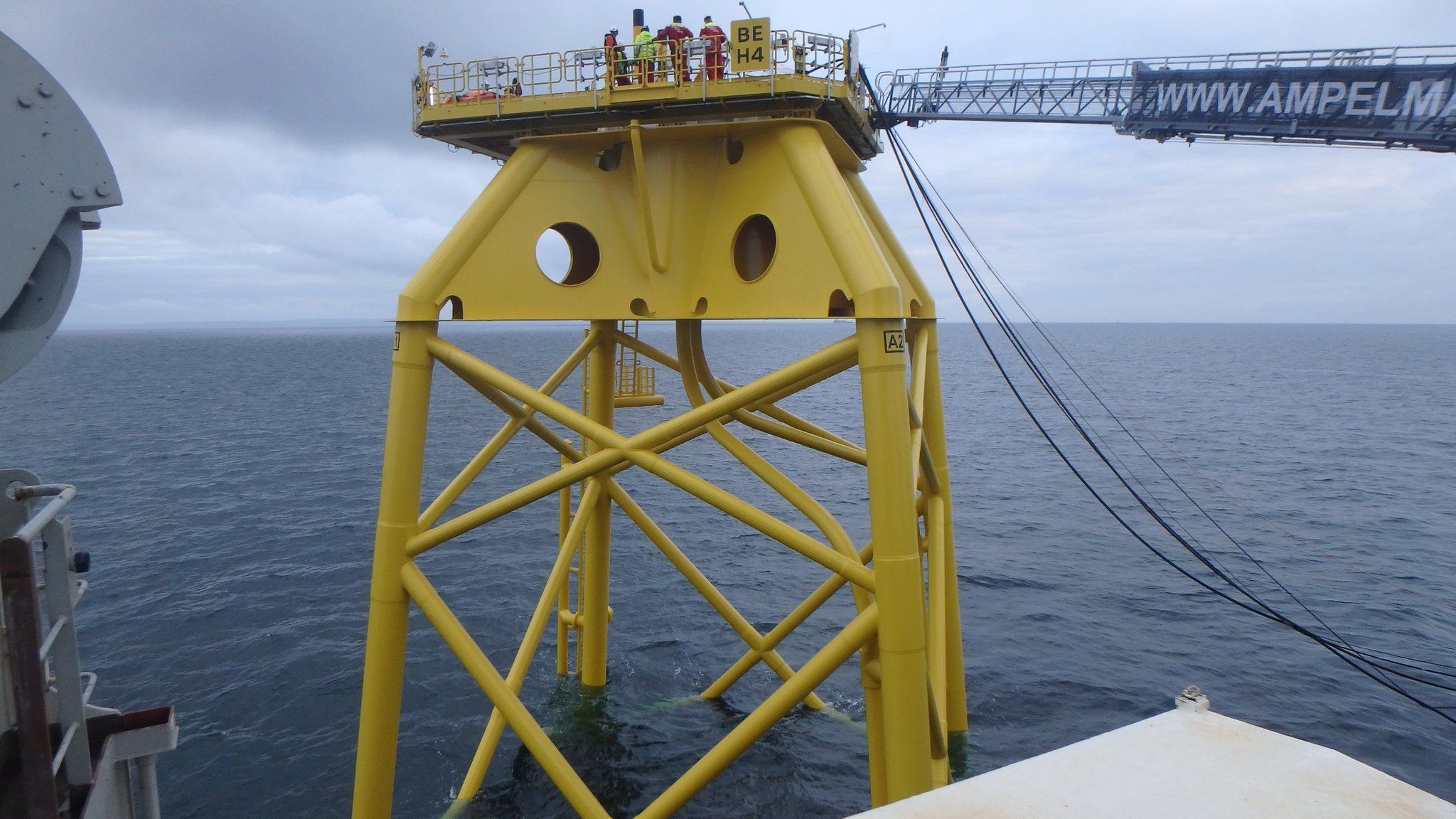 Jacket being installed for Beatrice Offshore Windfarm