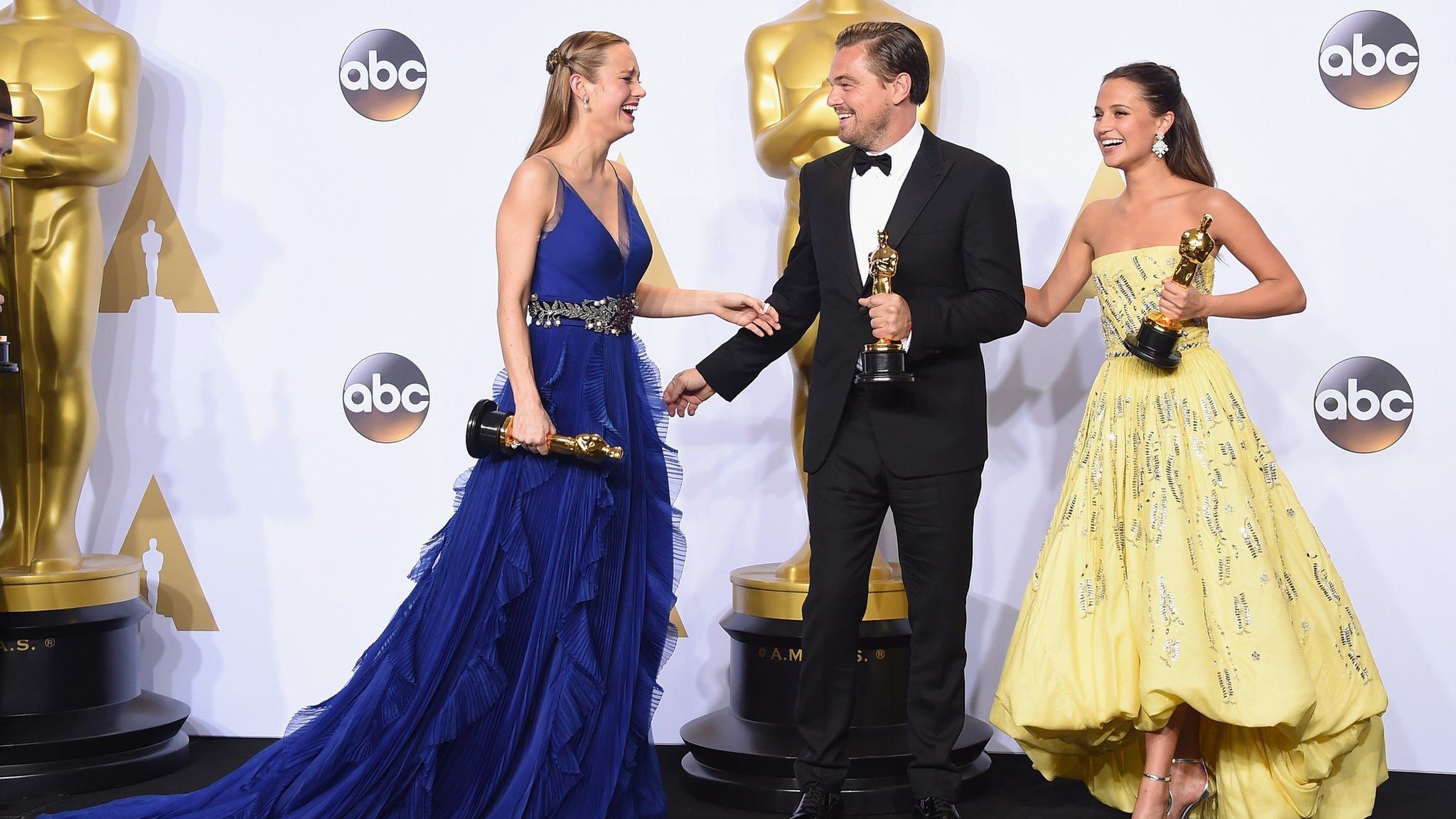 Brie Larson, Leonardo DiCaprio and Alicia Vikander