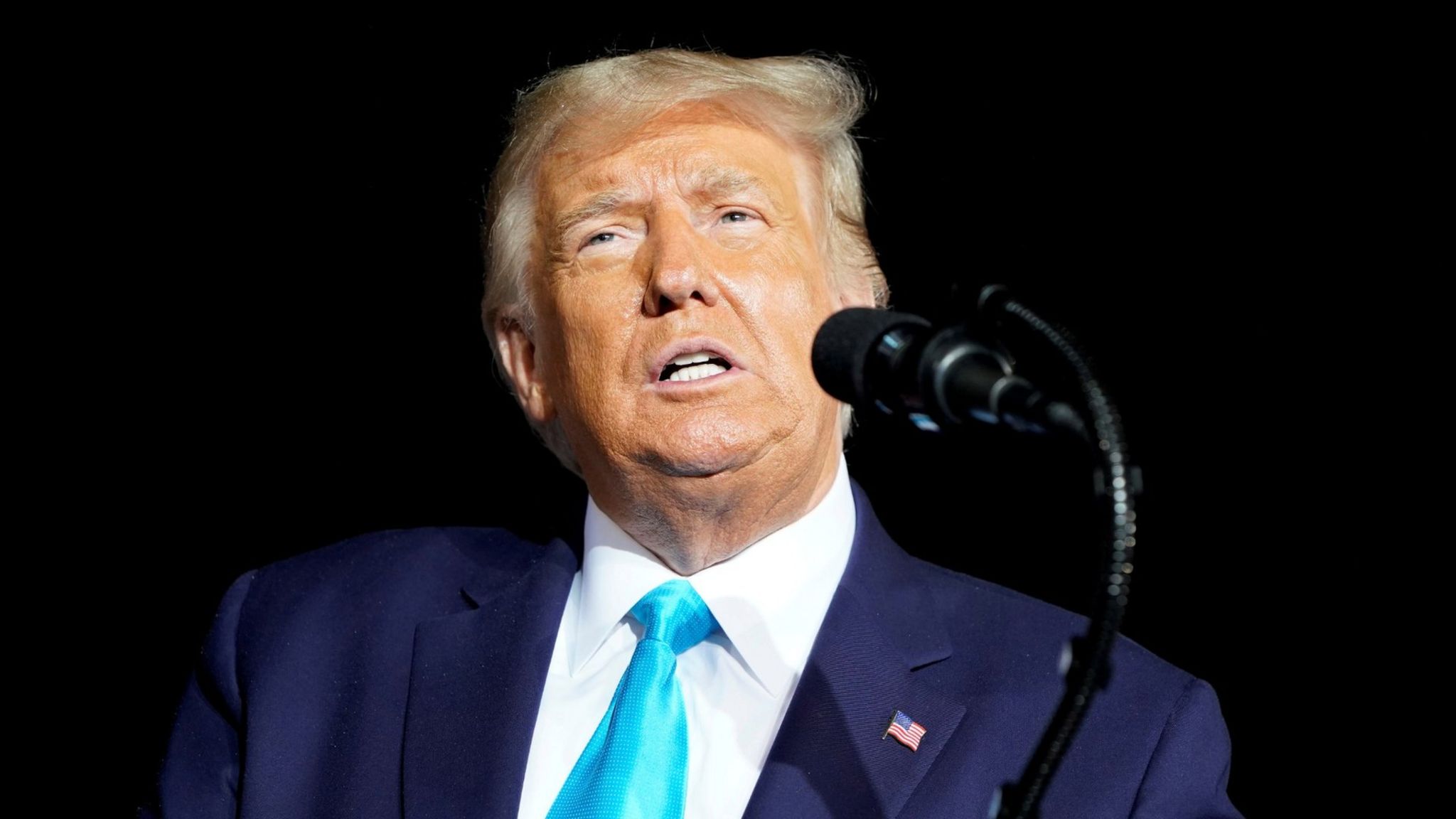 US President Donald Trump speaks during a campaign event in Pennsylvania on 26 September 2020