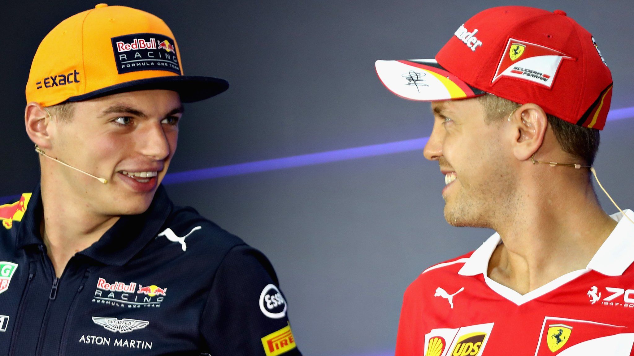 Max Verstappen and Sebastian Vettel