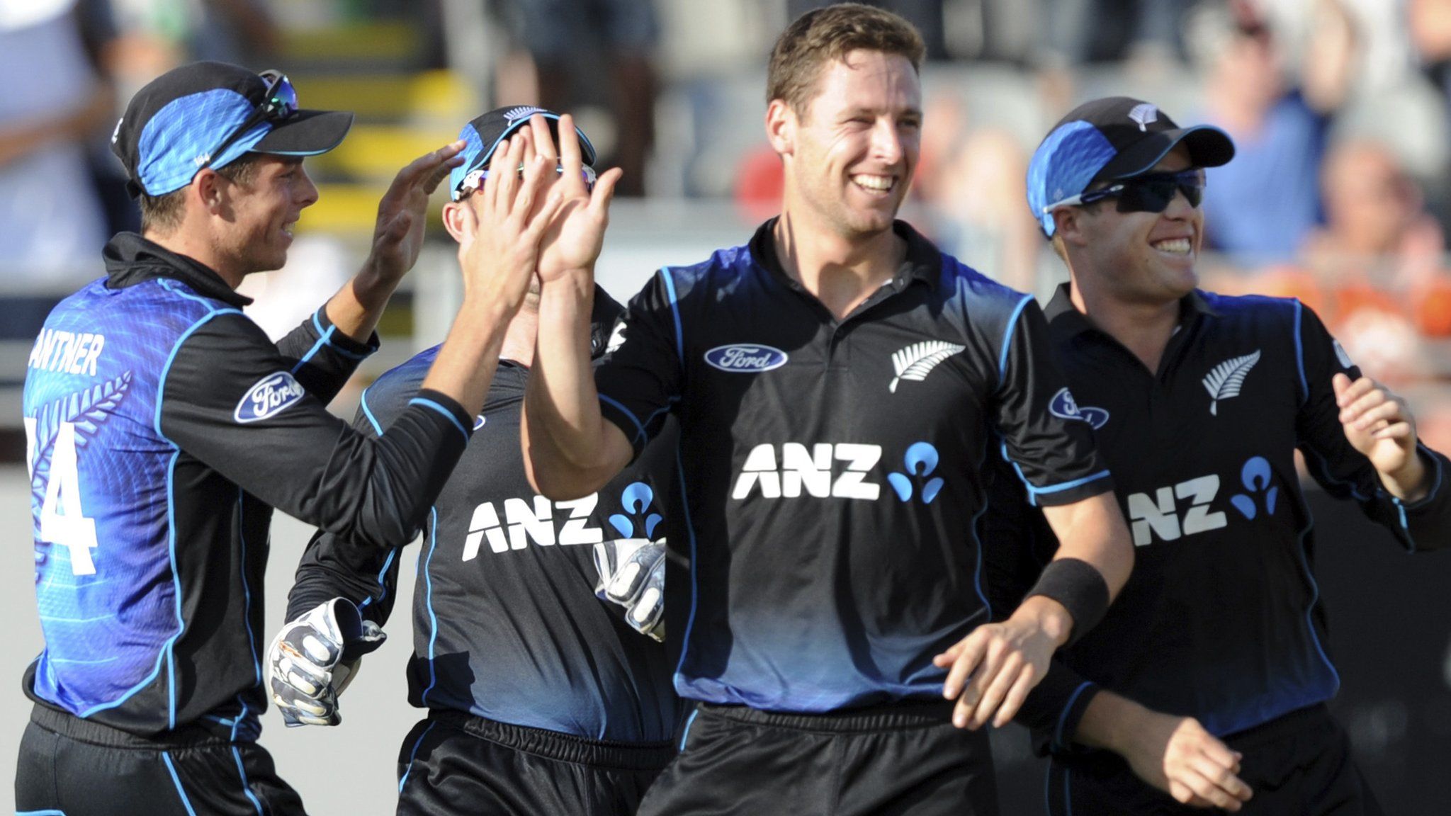 New Zealand celebrate against Australia in Auckland