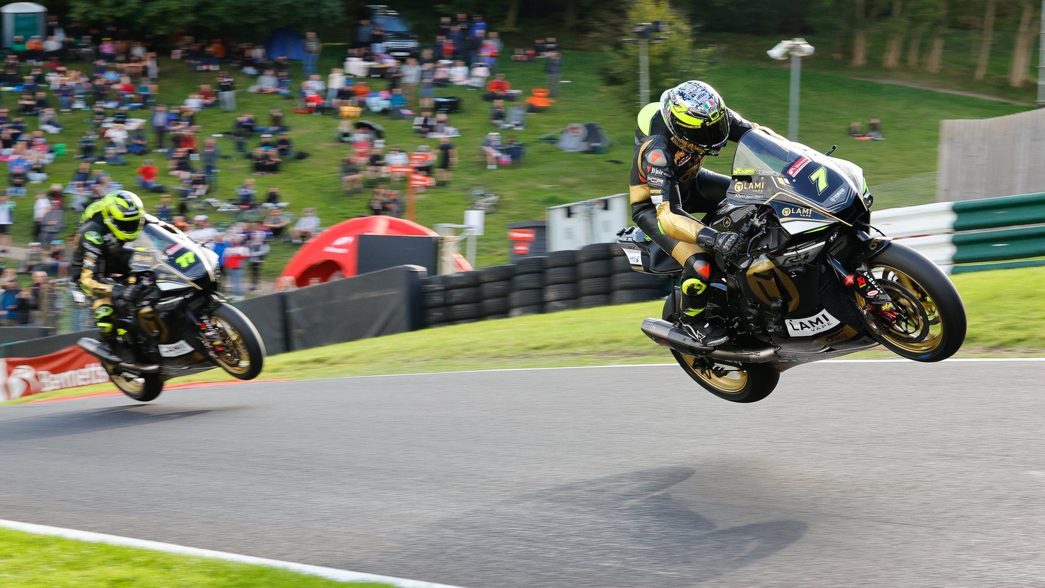 Ryan Vickers and teammate Kyle Ryde in action at Cadwell Park