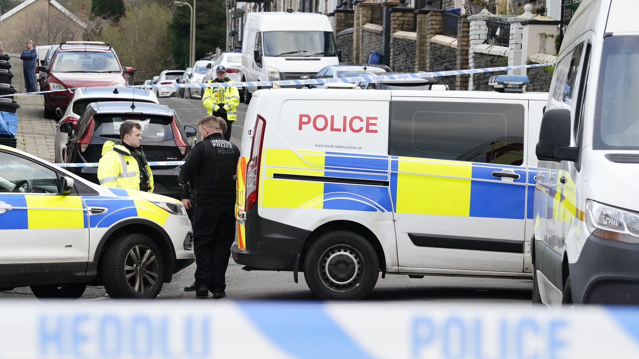 Police on scene at Moy Road behind a cordon