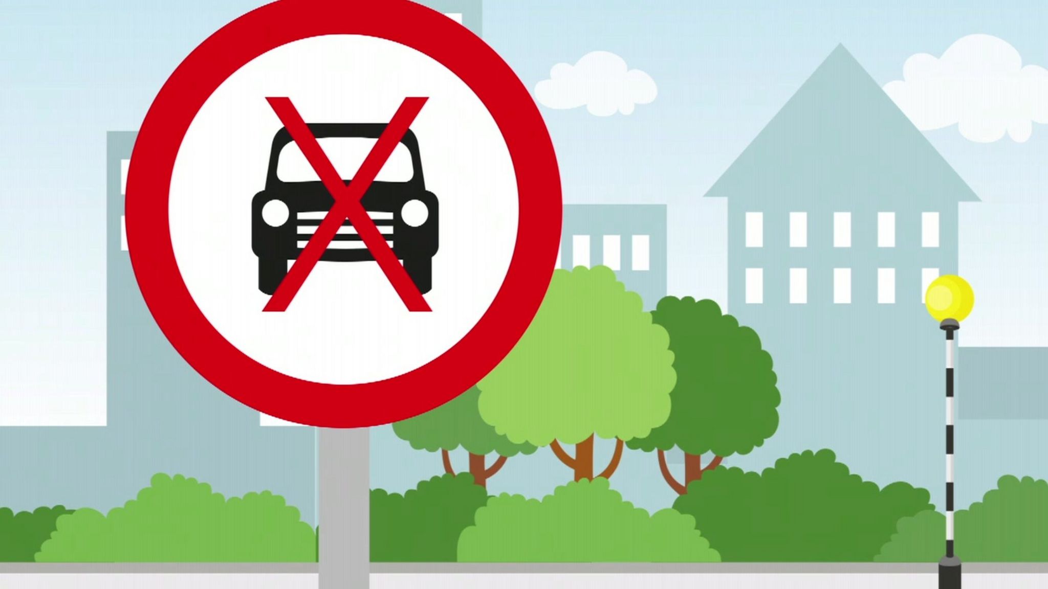 Animation of road banning roads