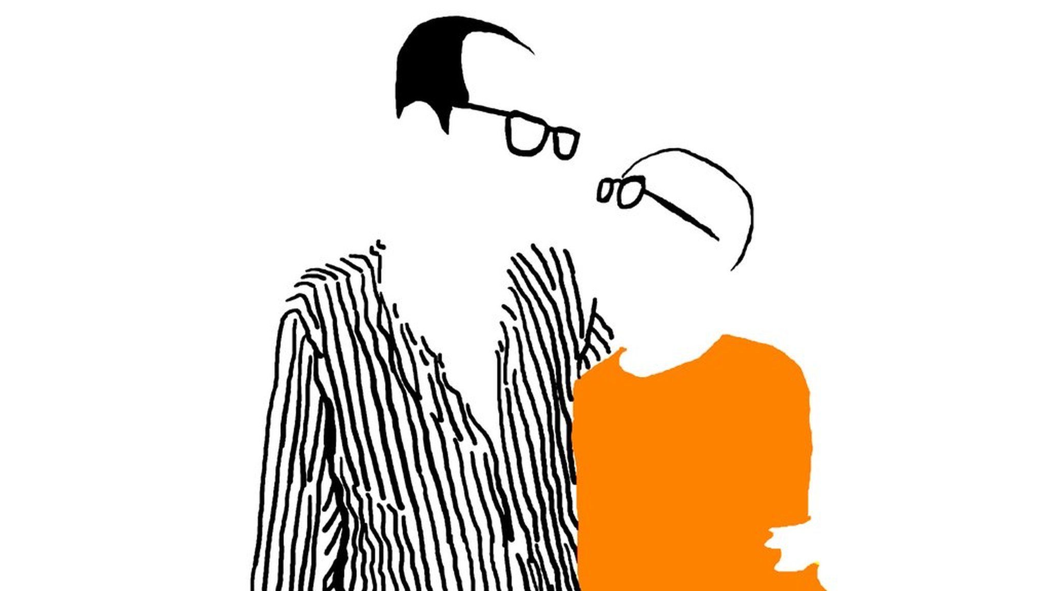 Artwork depicting Liu Xiaobo and Liu Xia