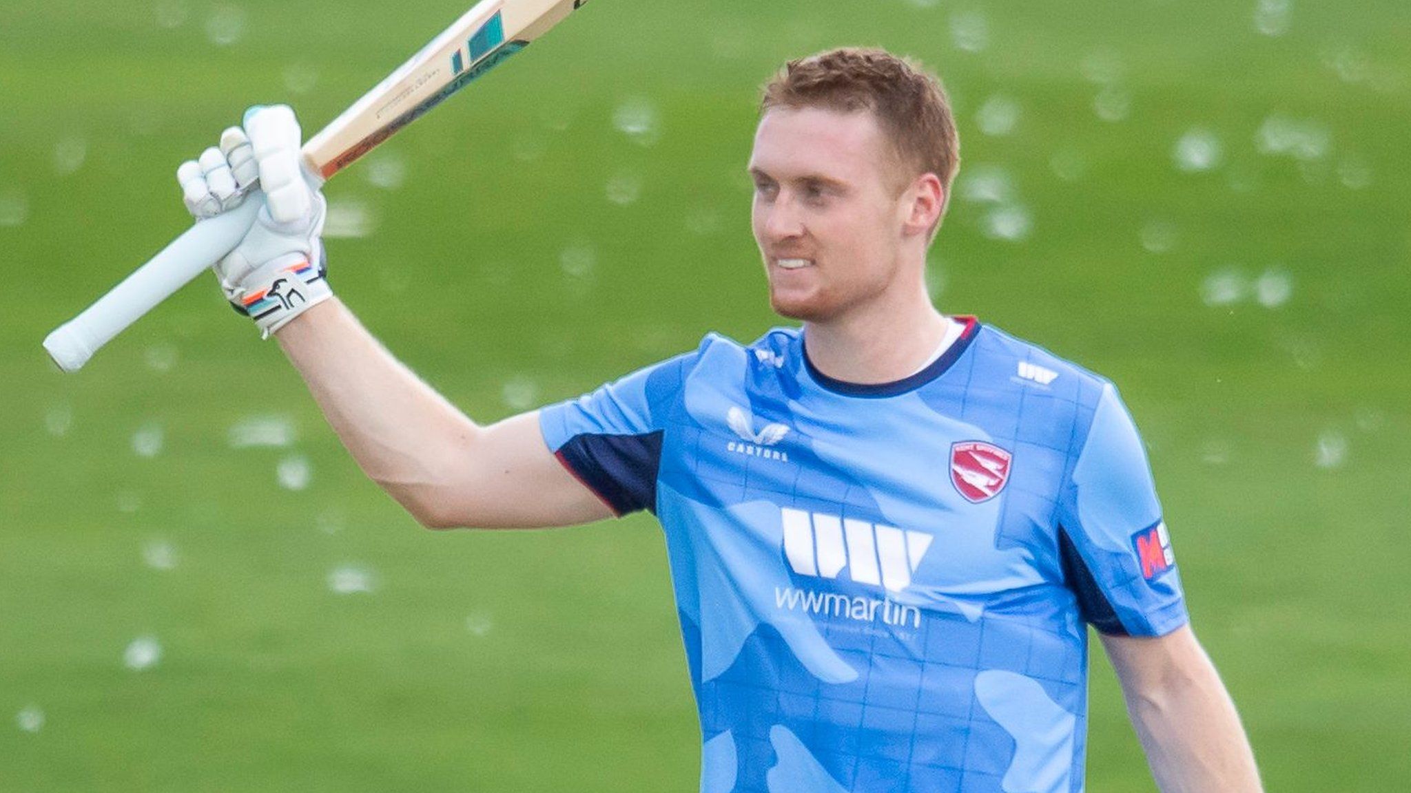 Joey Evison was one of two centurions for Kent against Yorkshire