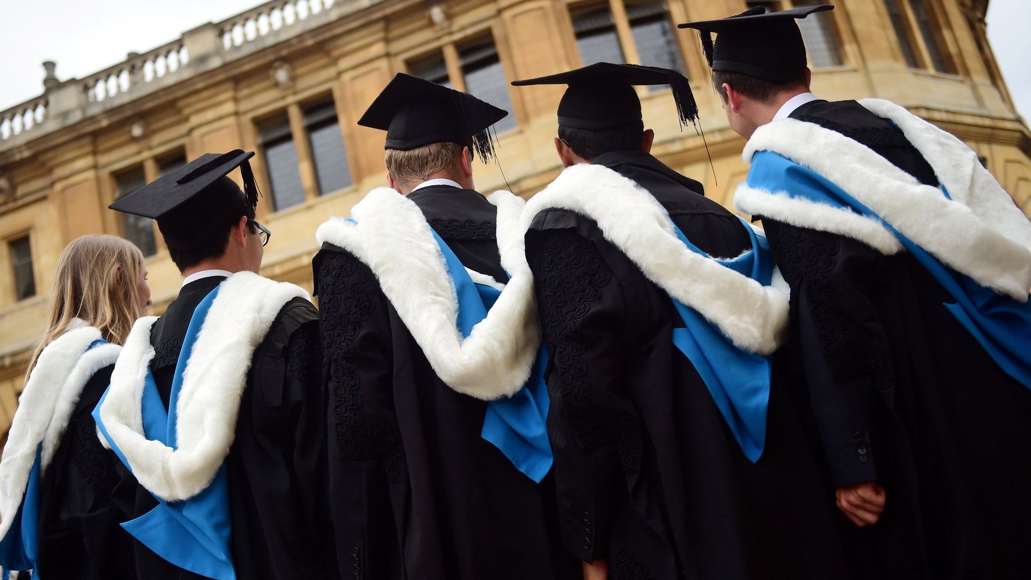 Students after Oxford University graduation