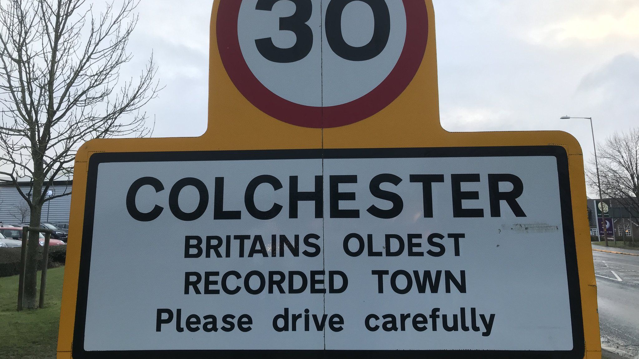Colchester - Britain's Oldest Recorded Town sign