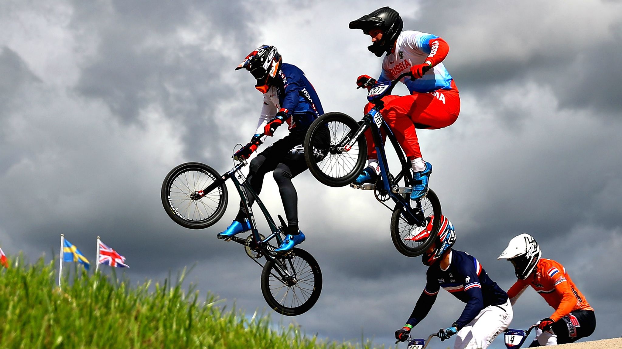 England BMX rider Kyle Evans competes at the European Championships in Glasgow