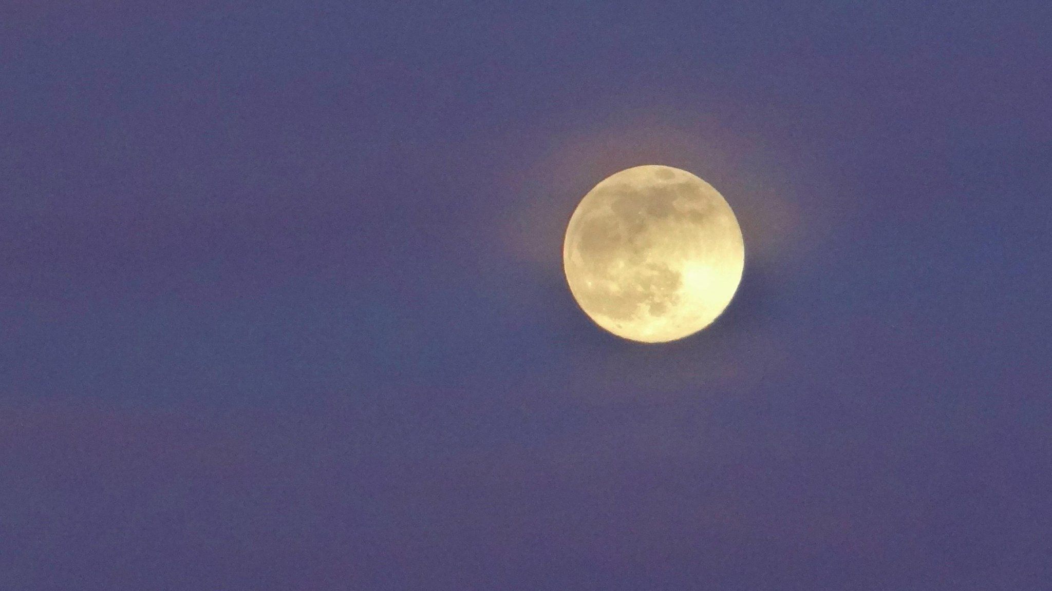 Worm Moon over Belper, Derbyshire