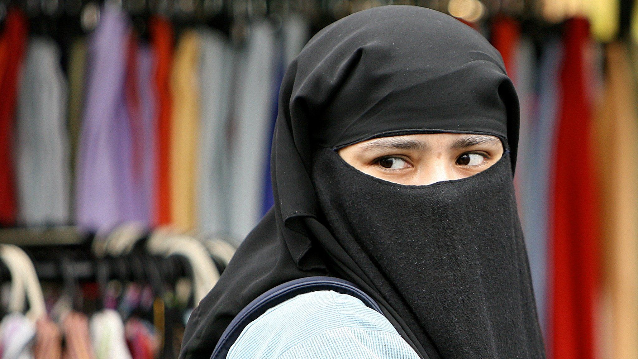 Woman wearing face veil in east London in 2006