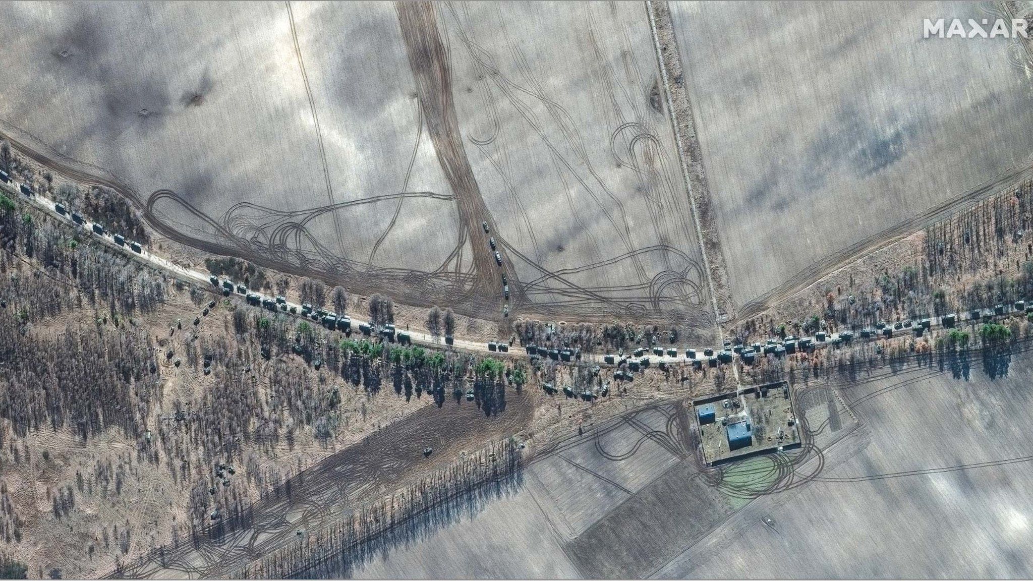 Maxar satellite image of the convoy