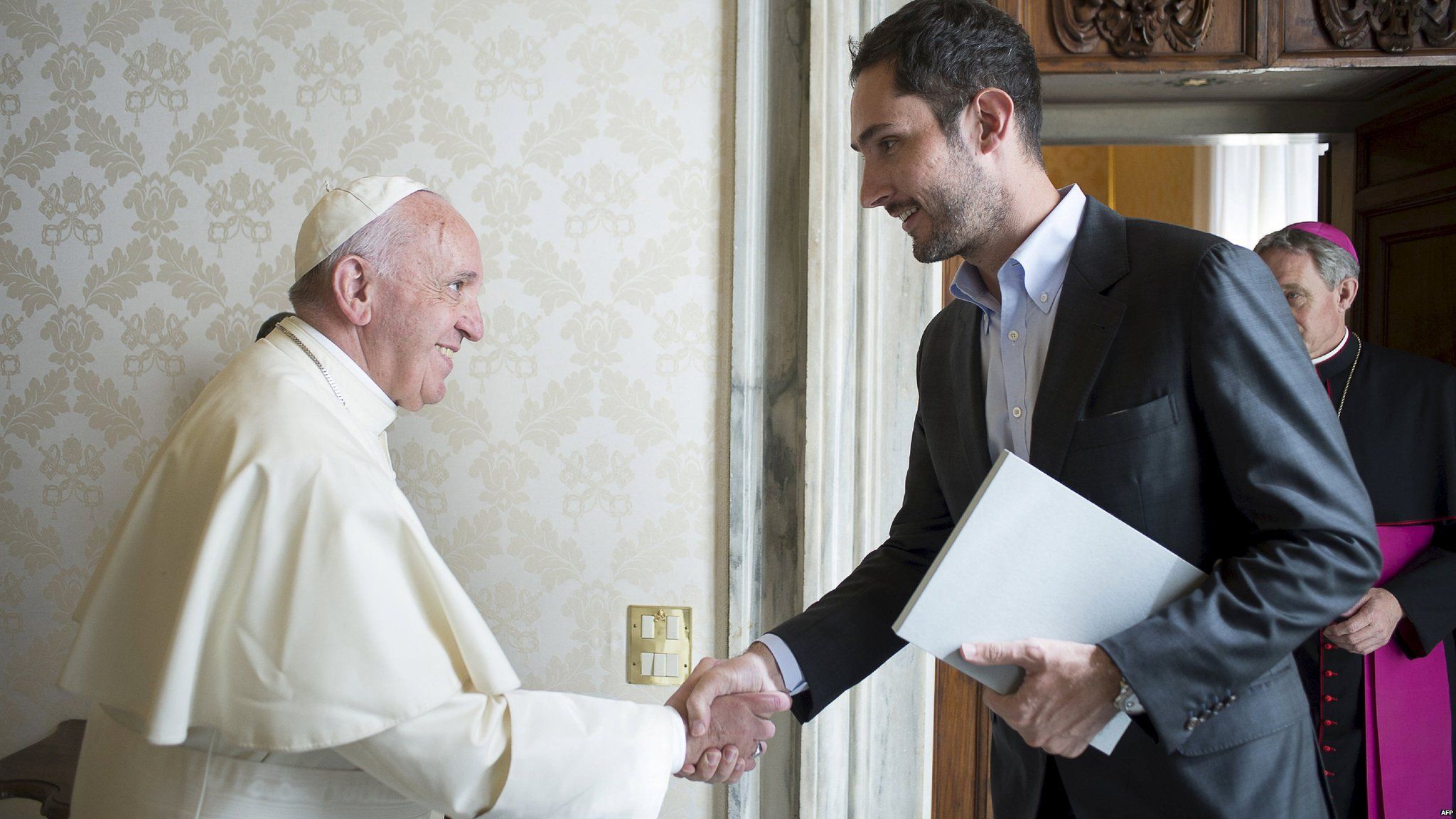 Instagram chief executive and co-founder Kevin Systrom met up with Pope Francis earlier this month.