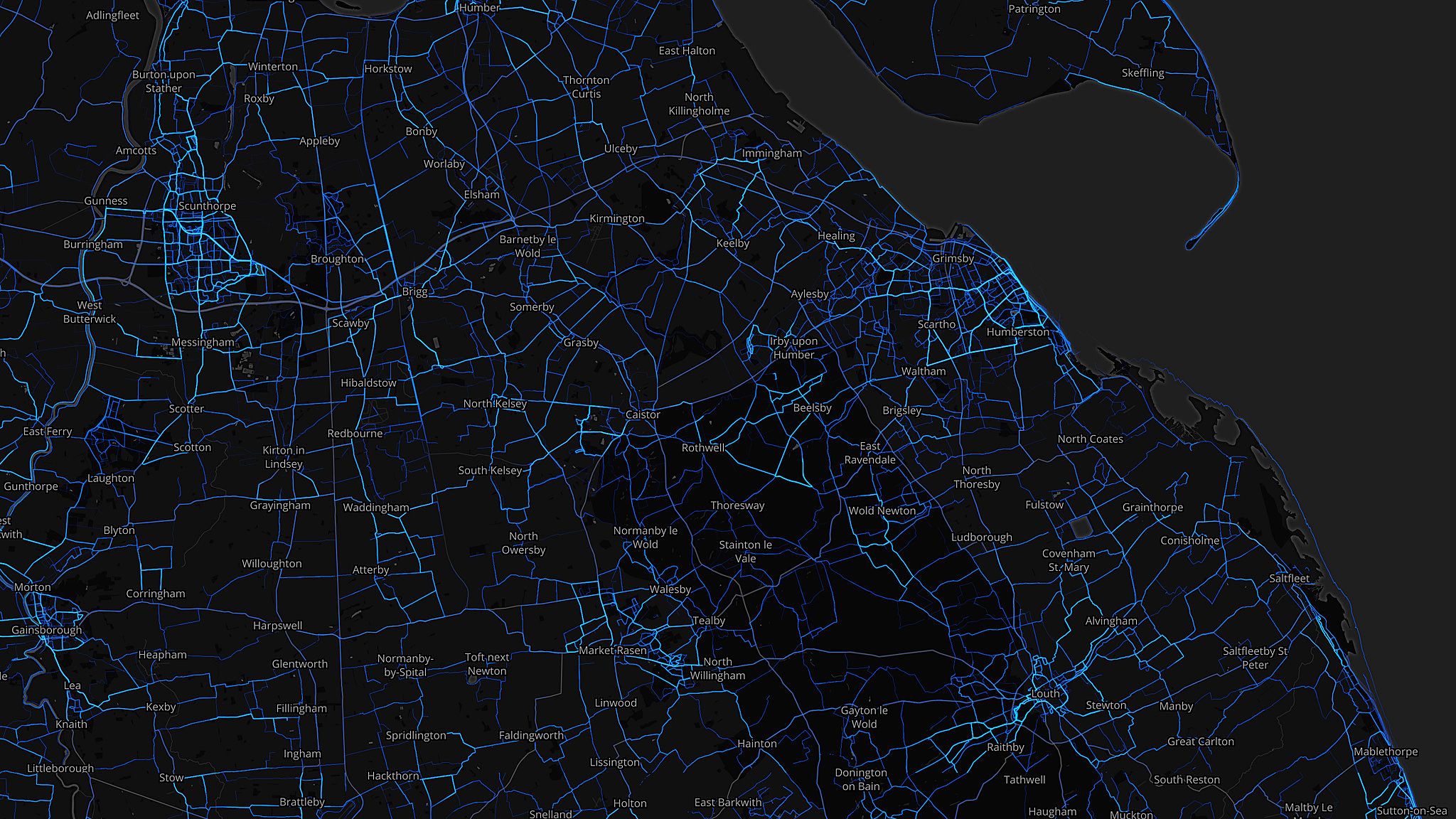 North East Lincolnshire - running routes (by Strava users 2015)