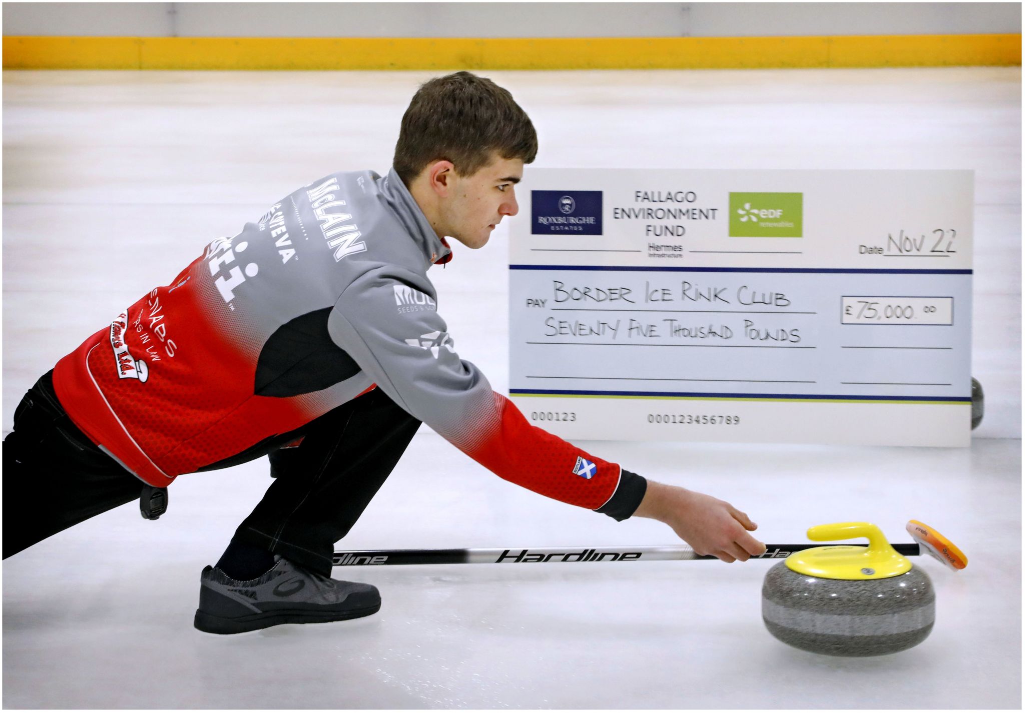 Calum McLain curling at the Borders Ice Rink this week.