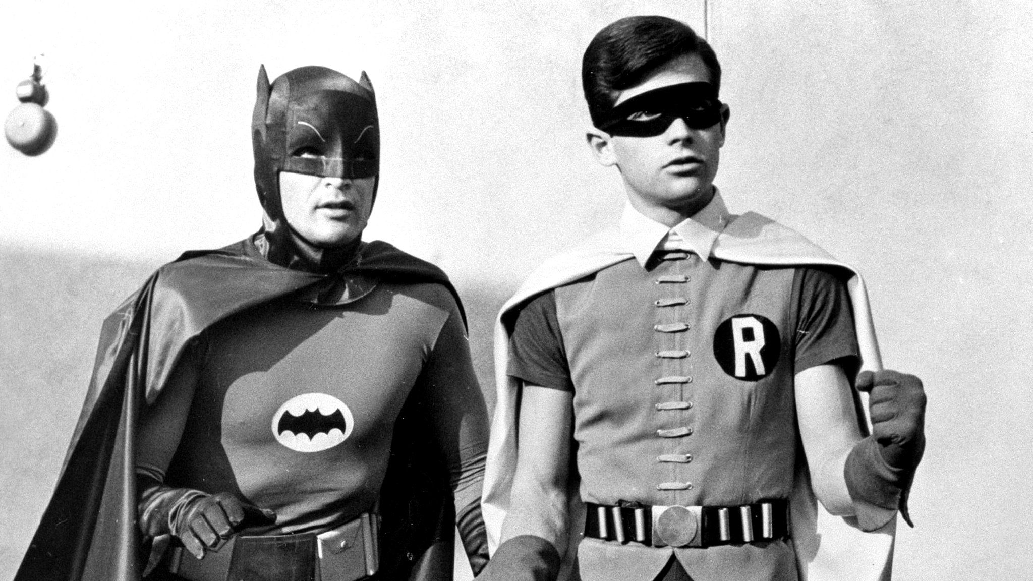 File photo of actor Adam West as Batman (left) and Burt Ward as Robin. dated 15 Feb 1966
