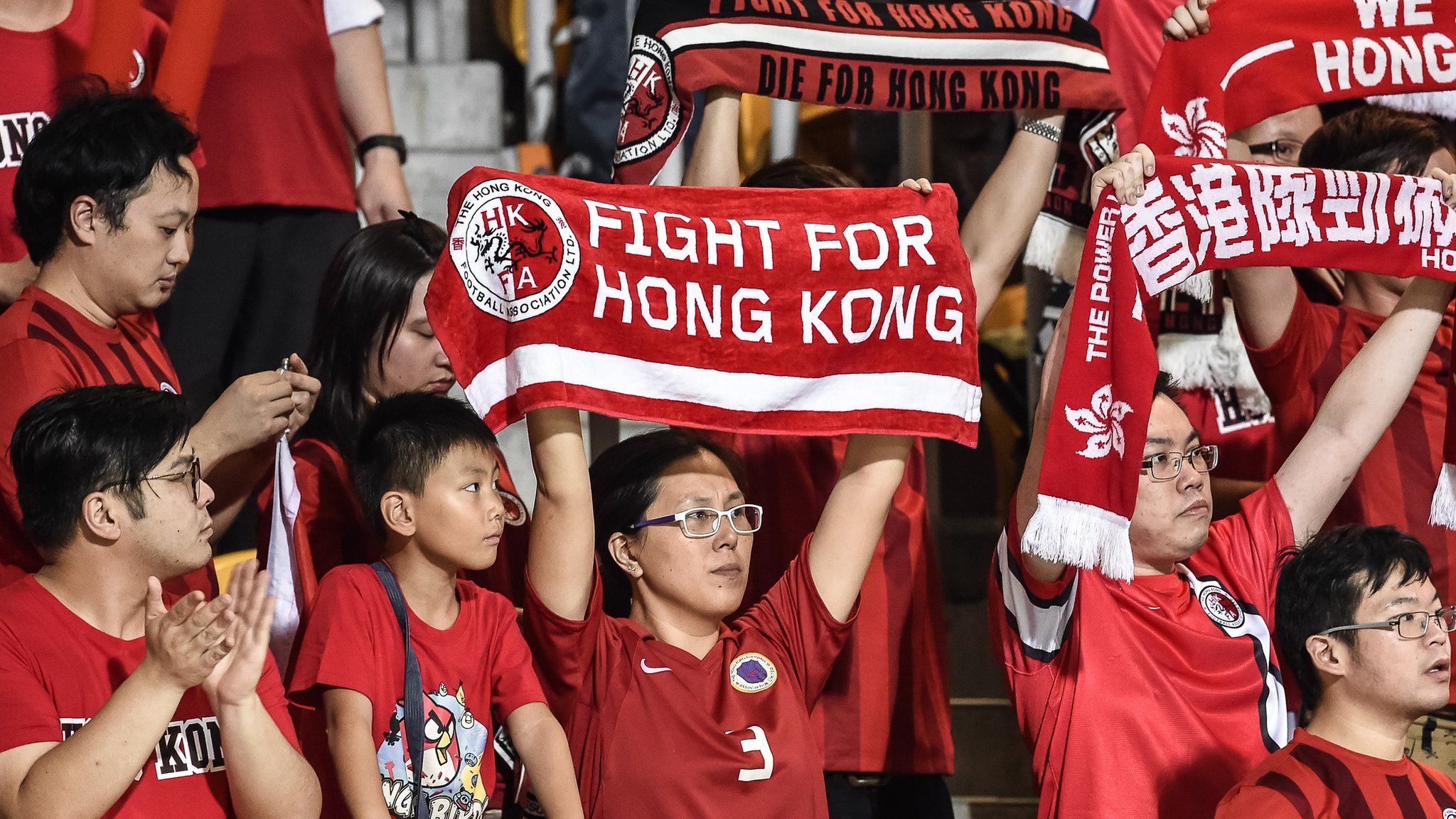 File photo: Hong Kong football fans during the 2018 World Cup football qualifying match between Hong Kong and Qatar in Hong Kong, 2015