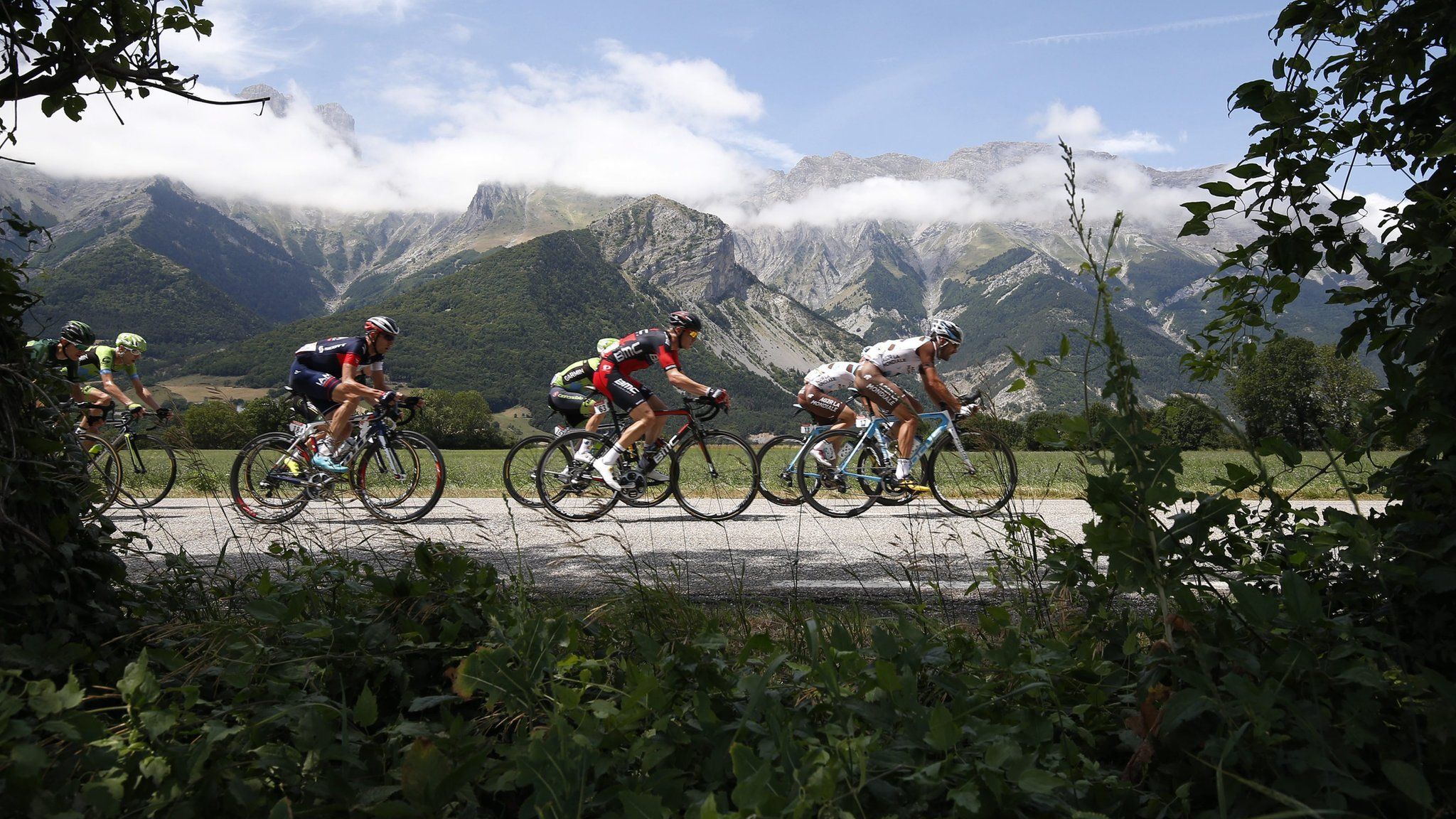 Cyclists in the Alpines