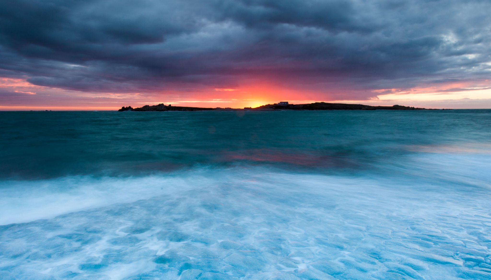 Sunset at Lihou Island in Guernsey