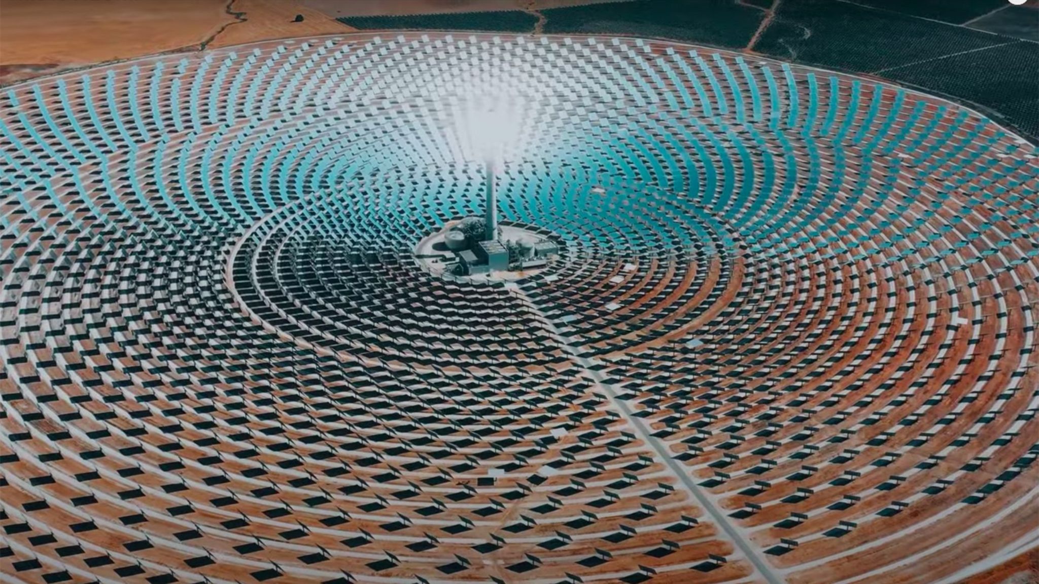 Publicity material shows a sea of solar panels to power Neom
