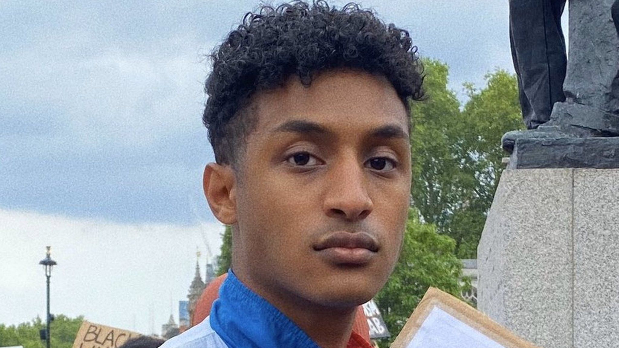 Momo attended Black Lives Matter protests in Central London on 3 June - little did he know this picture would result in a tirade of racist abuse.