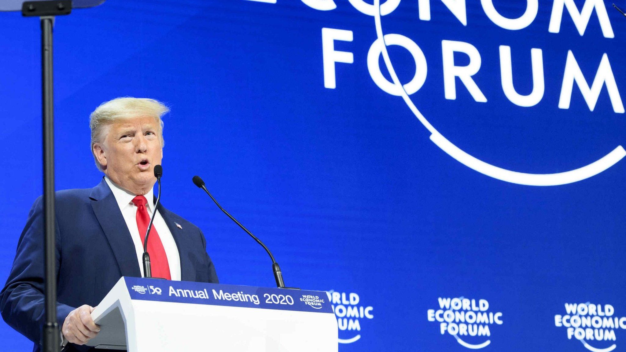 President Trump at Davos podium