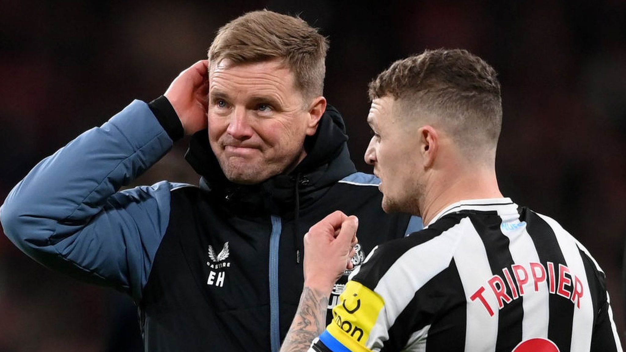 Newcastle boss Eddie Howe and captain Kieran Trippier were left to reflect on what might have been as Manchester United celebrated their Carabao Cup final triumph.