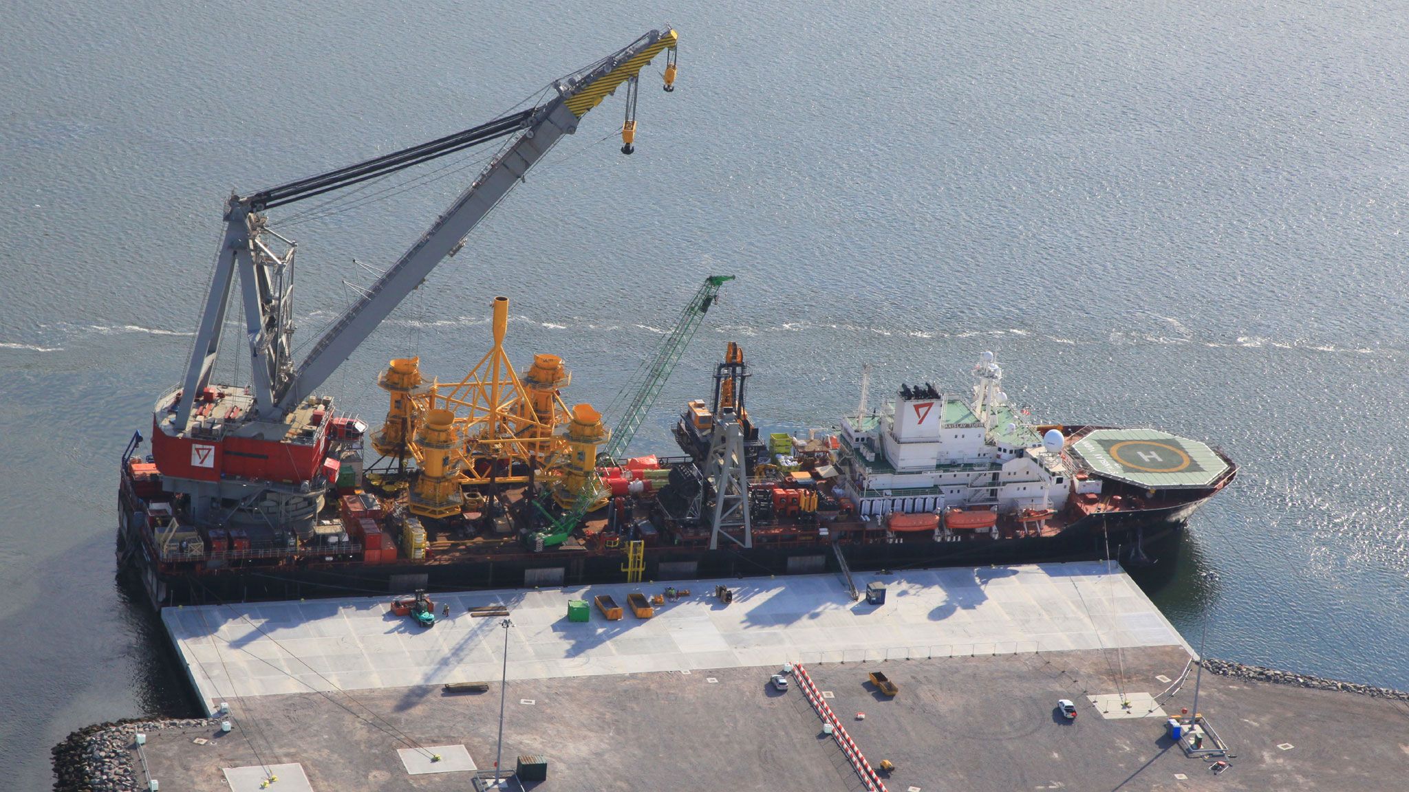 Crane vessel begins work on Beatrice wind farm BBC News