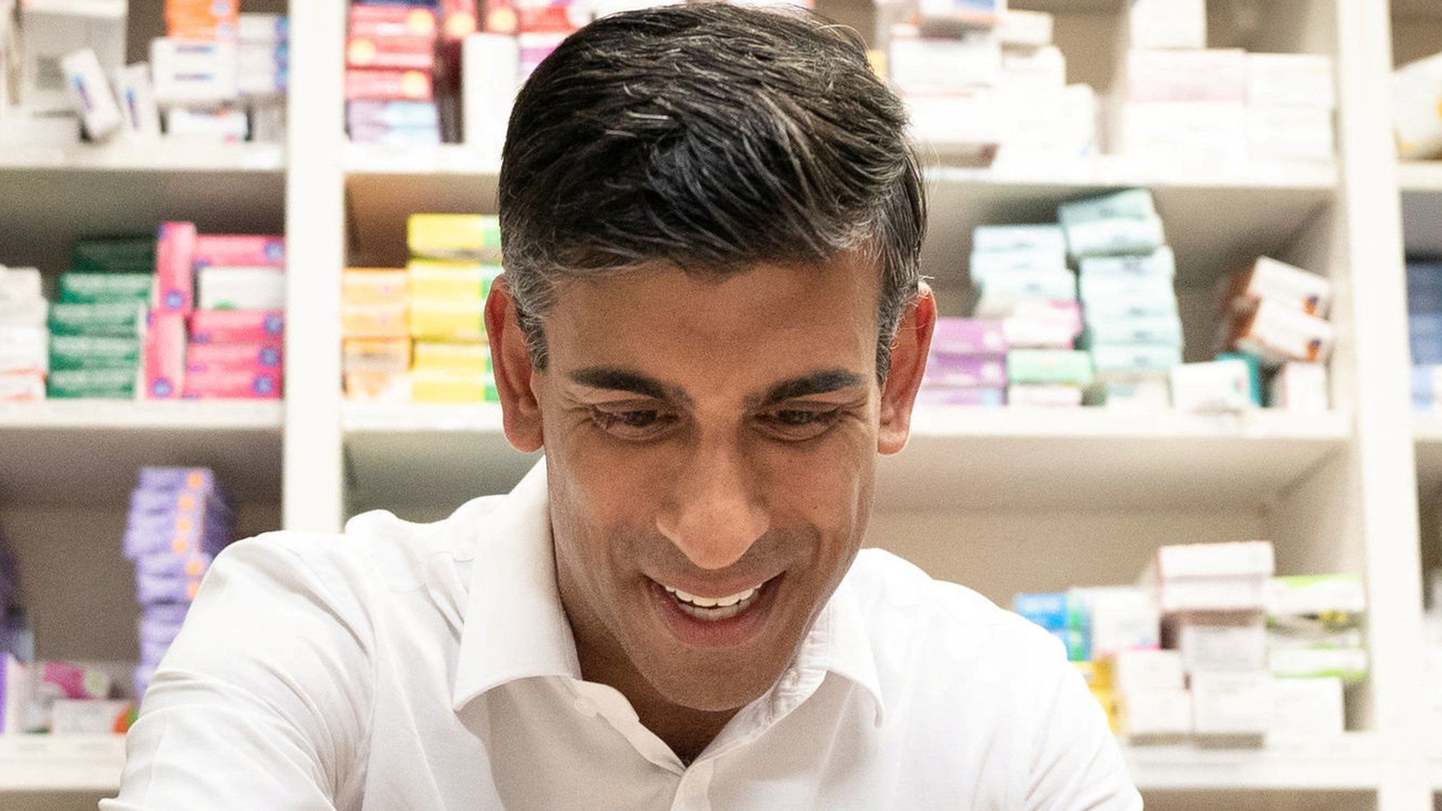 Conservative leadership candidate Rishi Sunak visits his family's old business, Bassett Pharmacy, as part of his campaign to be leader of the Conservative Party and the next prime minister, at Raymond Road Doctors Surgery, in Southampton