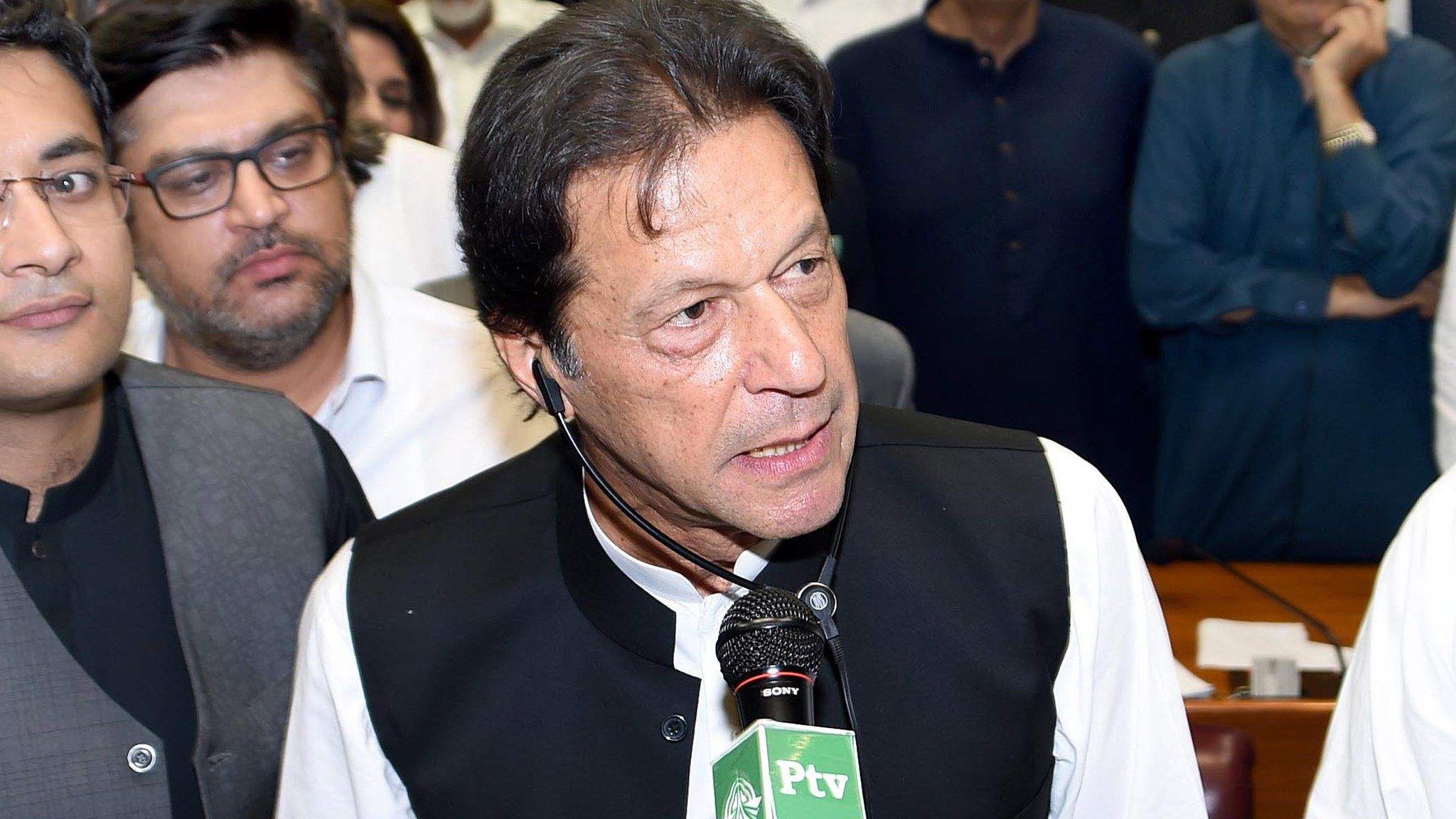 Imran Khan at a session of the National assembly in Islamabad, Pakistan, 17 August 2018