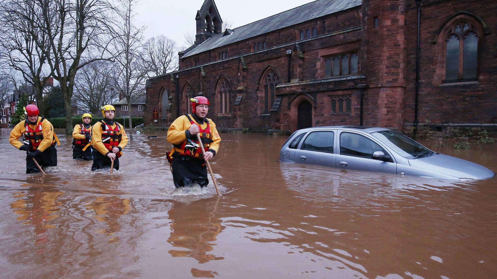 Rescuers in Warwick Road, Carlisle