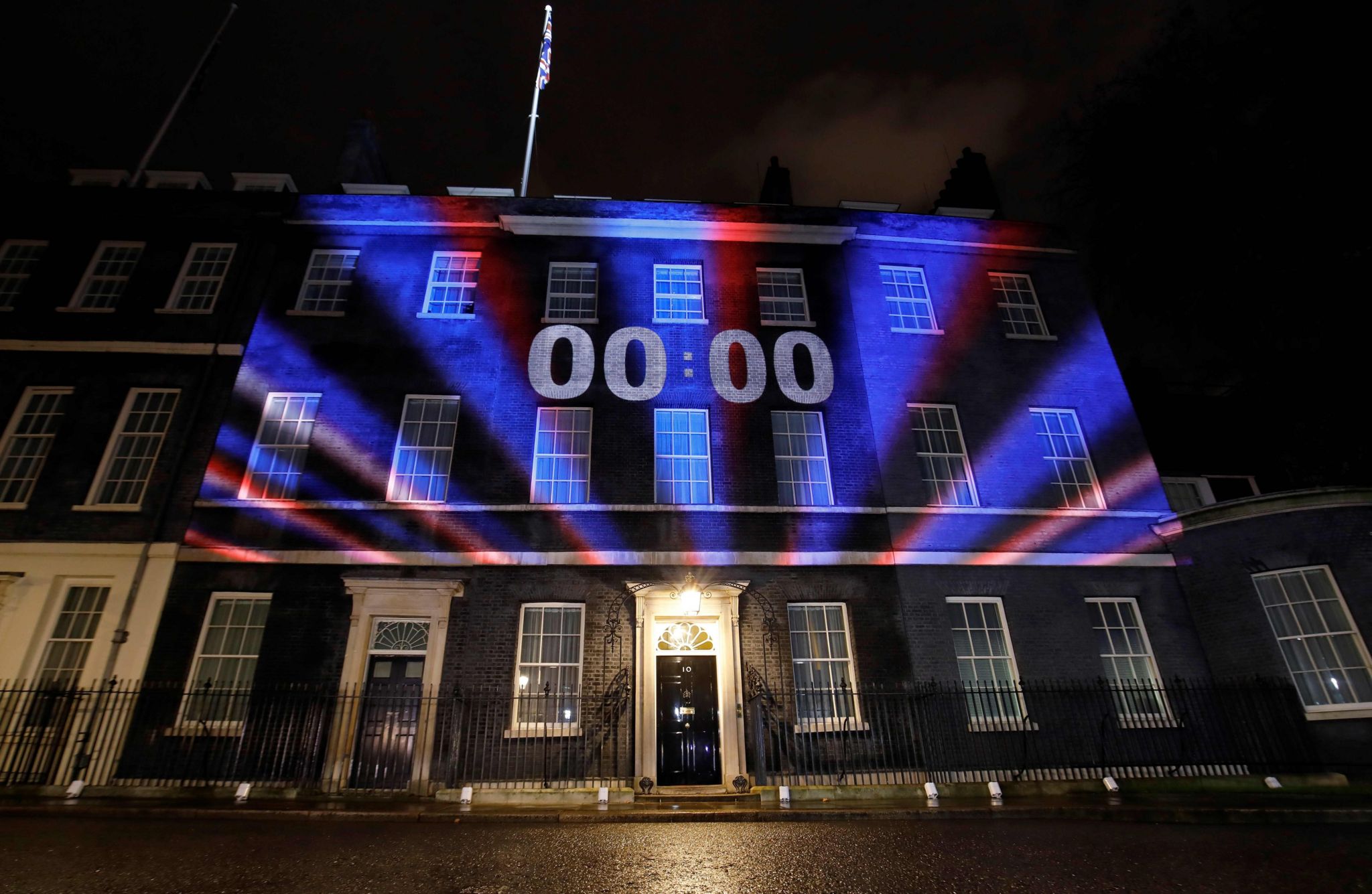 Downing Street at exactly 23:00 GMT on Friday 31 January