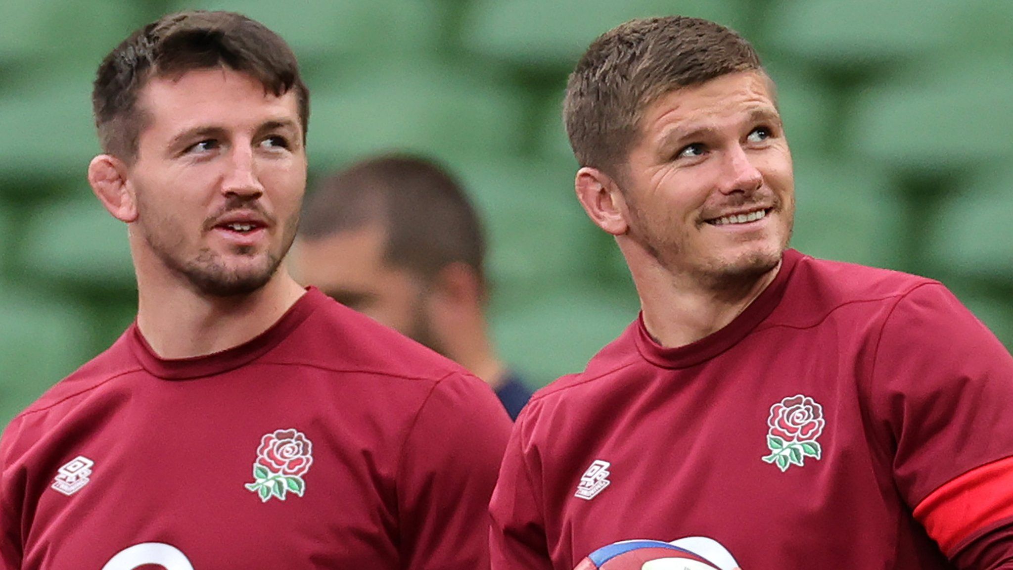 Owen Farrell and Tom Curry before and England match at the 2023 Rugby World Cup