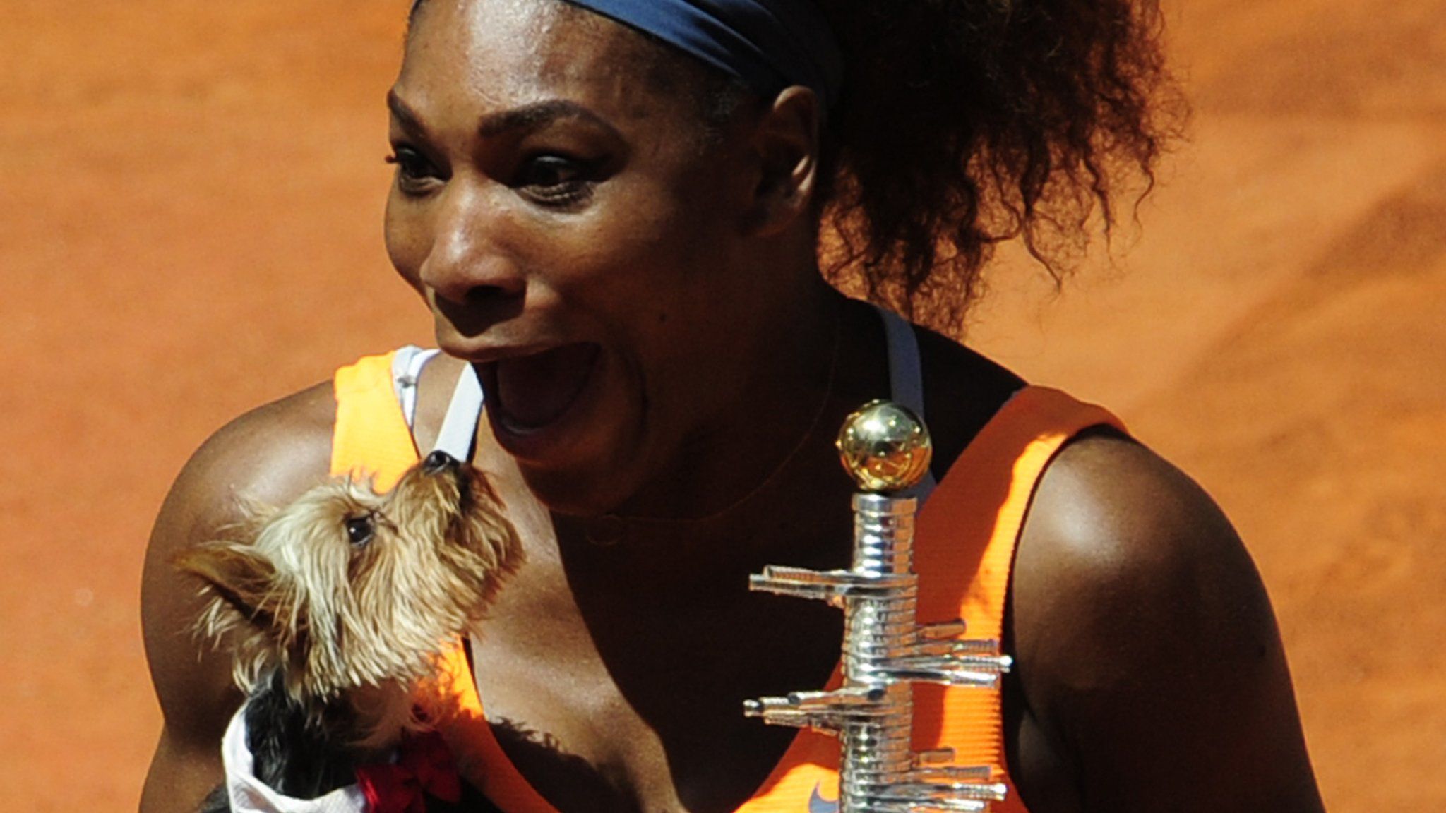 Serena Williams and Chip the dog