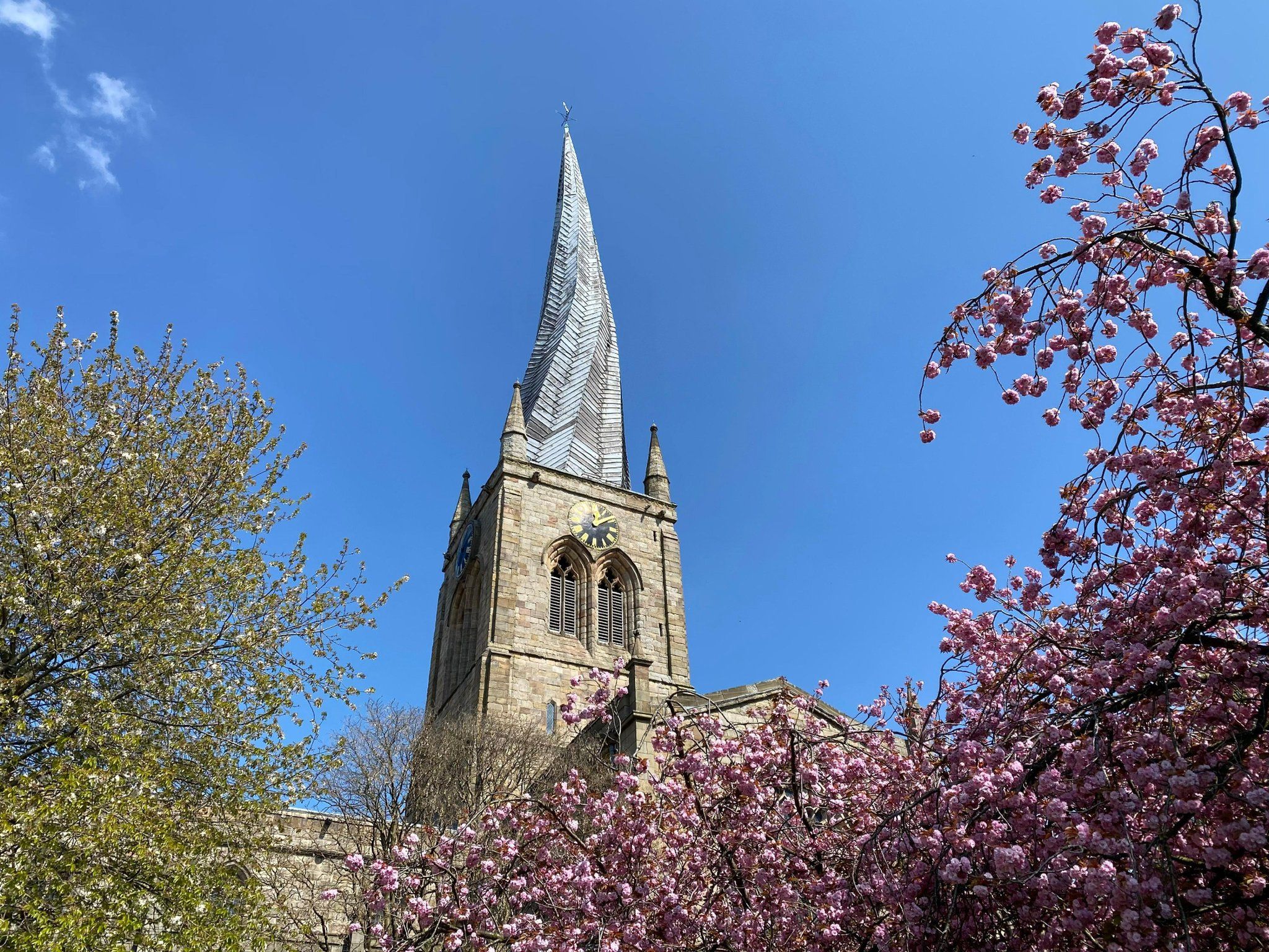 St Mary and All Saints Church, in Chesterfield, famous for the crooked spire