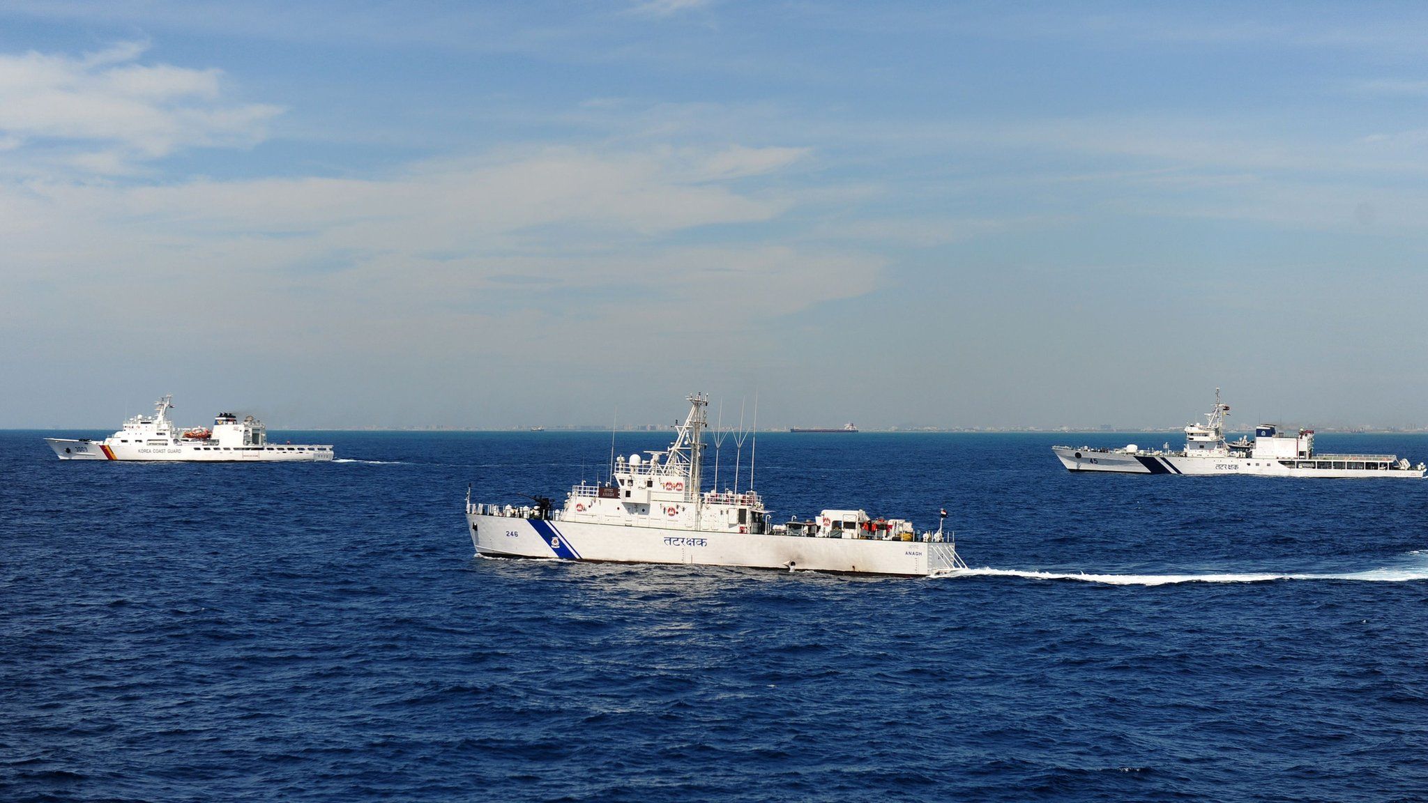 File photo showing Indian coastguard ships
