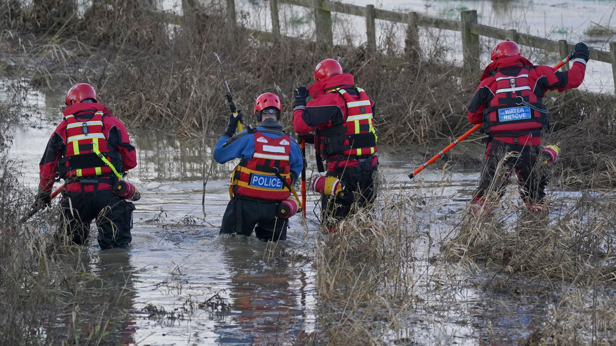 Search teams at Aylestone Meadows, Leicester on Feb 18, 2024