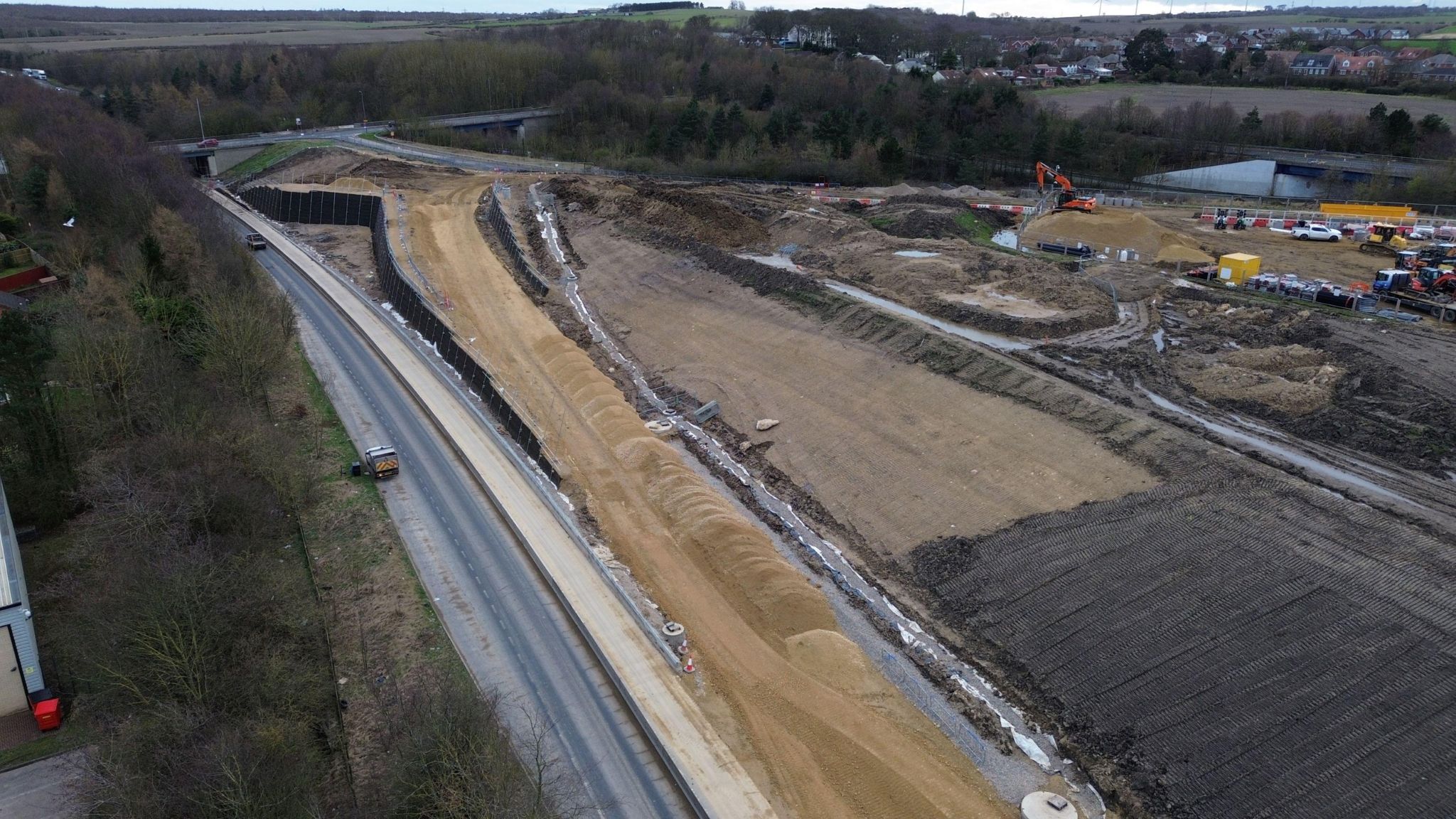 Road works taking place on the A19