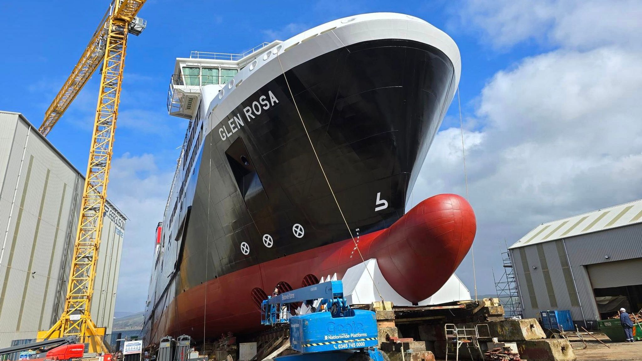 New CalMac ferry Glen Rosa to be launched at Ferguson shipyard BBC News